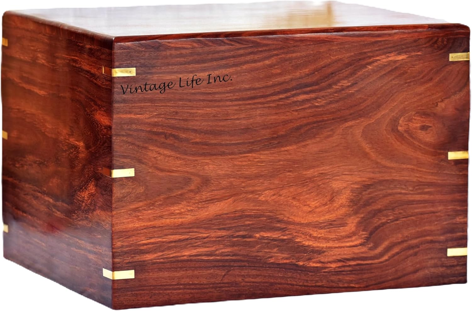 Handcrafted Rosewood Cremation Urn for Adults – Wooden Ashes Box for Human Remains, Burial & Funeral Memorial Urn, Large Capacity Wooden Keepsake Urn (12 x 10 x 8 Inches)