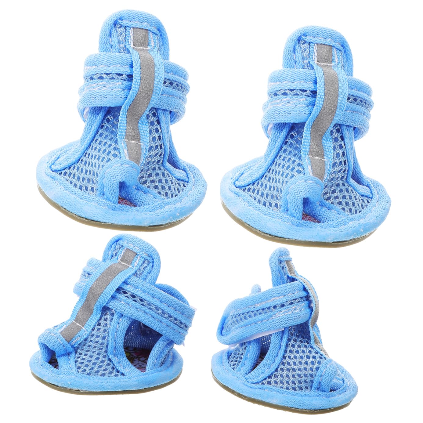 WOONEKY Breathable Dog Shoes 4pcs Summer Pet Sandals Mesh Material Injured Protection Hot Pavement Safe Easy to
