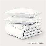 Bare Home 100% Ensemble de housses de duvet en coton satiné biologique - Taille pleine/queue - 400 Nombre de fils - Tissage lisse de la Sateen - Chaud & Luxueux - Revêtement de duvet (Queen, White)