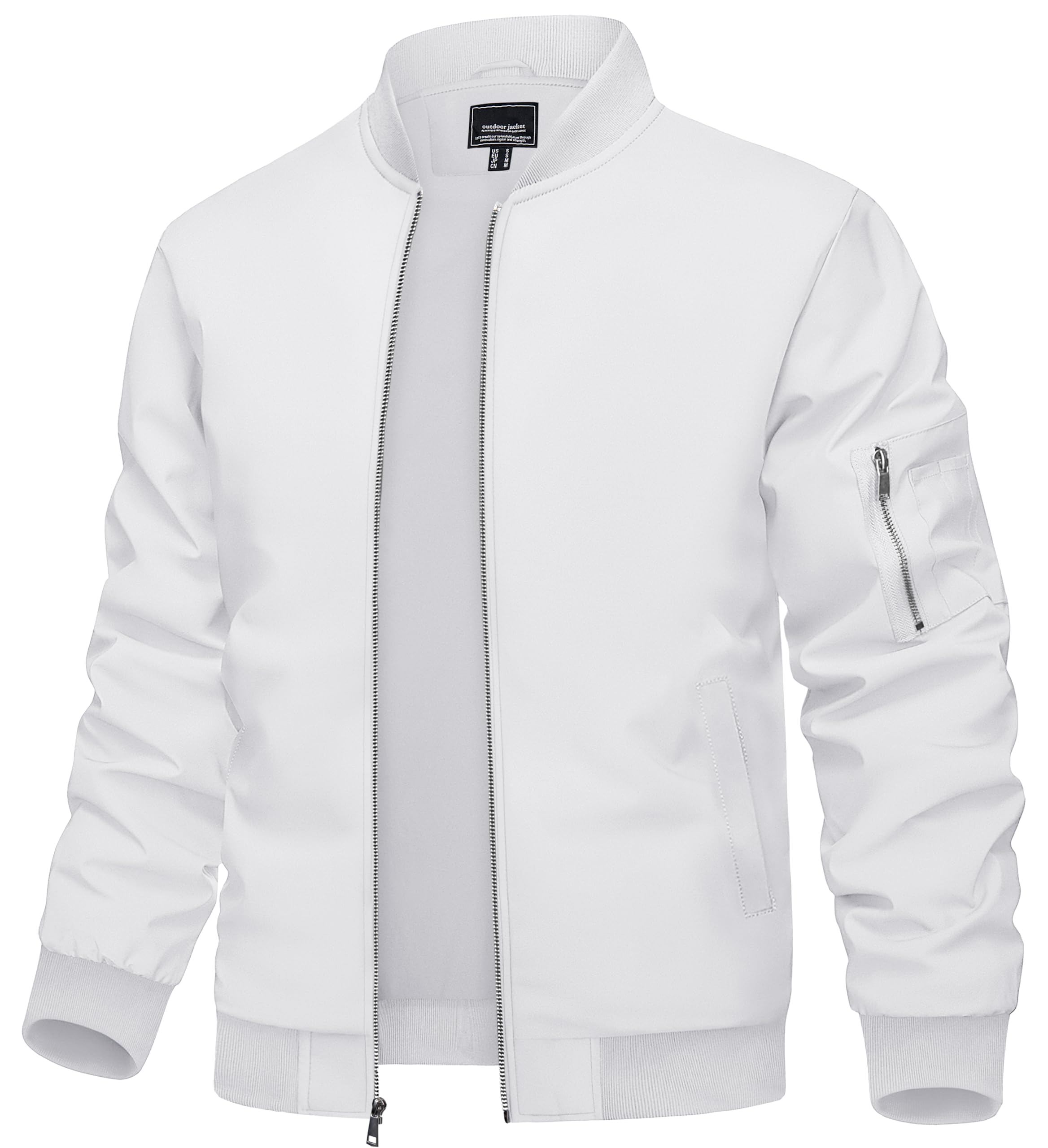 TACVASENMen's Bomber Jacket Lightweight Casual Spring Fall Windbreaker Zip Up Coat with Pocket