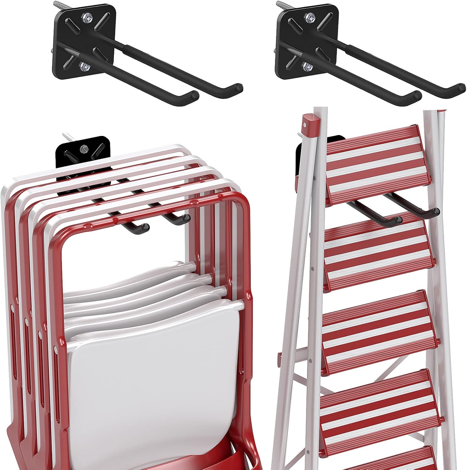 TZDTMEOS 2PCS Racks for Chairs,Garage Hooks,Heavy Duty Hooks,Wall Mount