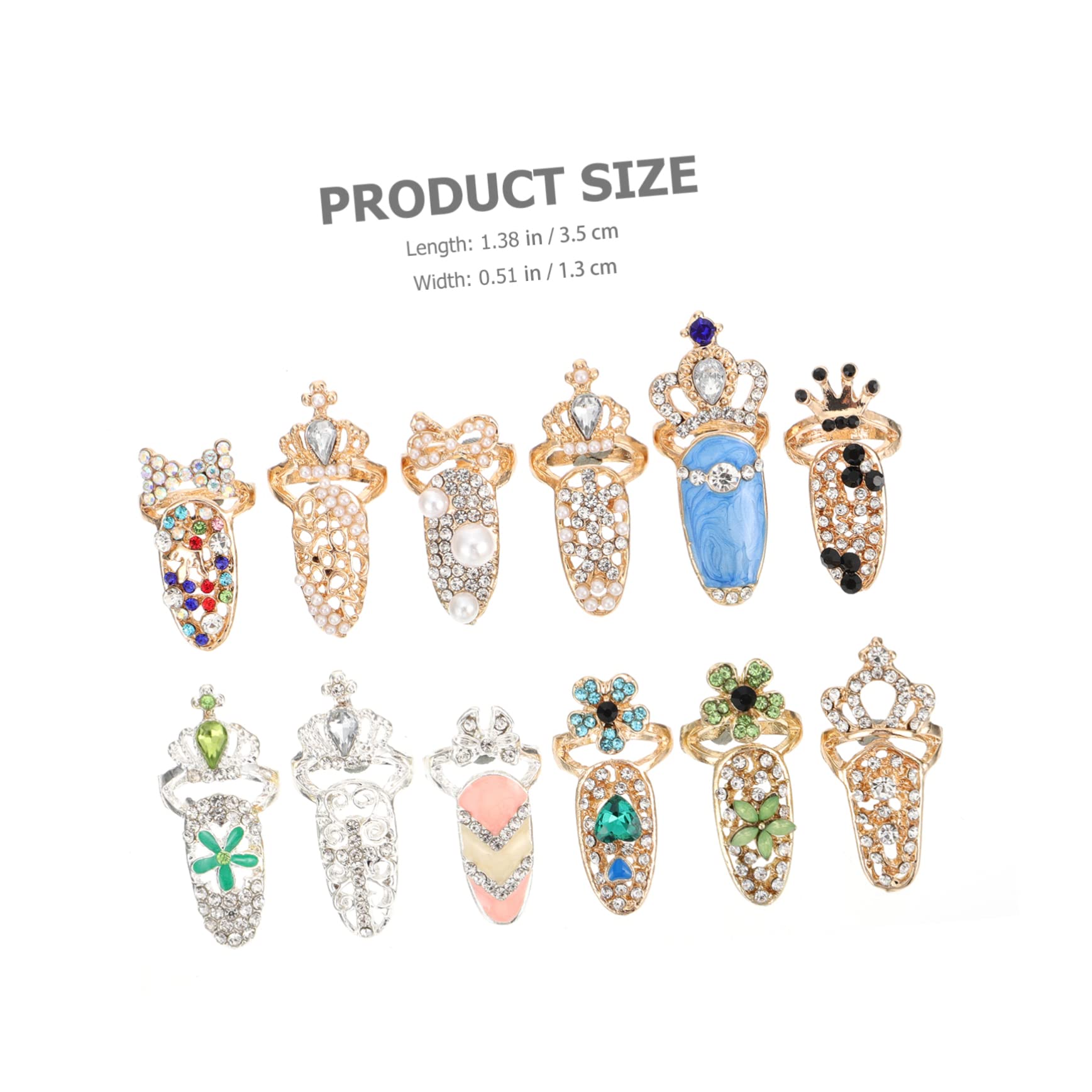5 Ensembles Ornement De Manucure Decoration Ongle Décoration Ongles Charms Ongles Bagues À Ongles En Charme Accessoires De Mode Accessoires De Manucure Cristal 12 Pièces * 5