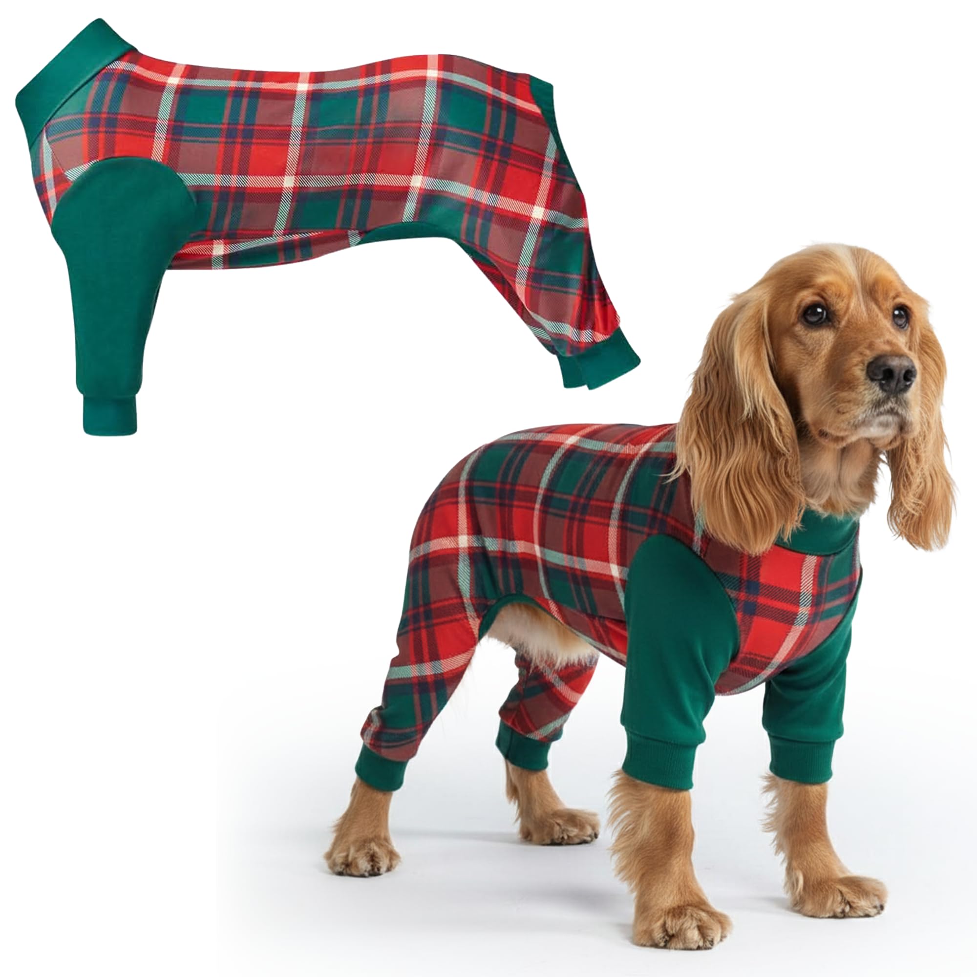 Spark Paws Christmas Dog Pajamas - Onesie Recovery Surgery Suit PJS