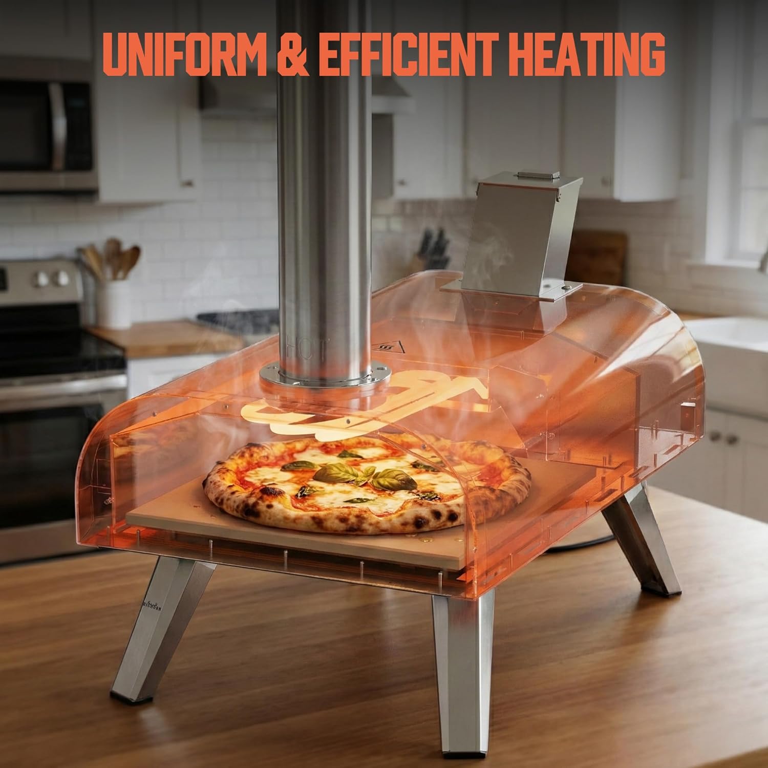 BIG HORN OUTDOORS 1500W Electric Heating Element for BIG HORN 12 Inch Pizza Oven with Adjustable Thermostat Controller, Pizza Oven Accessorie