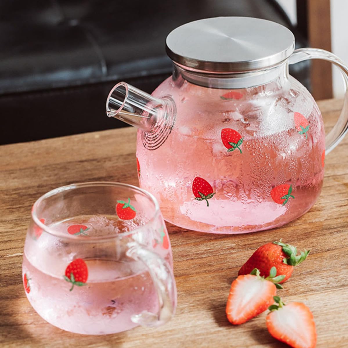 Caraffa in Vetro 1,6 l Beccuccio Appuntito e Coperchio