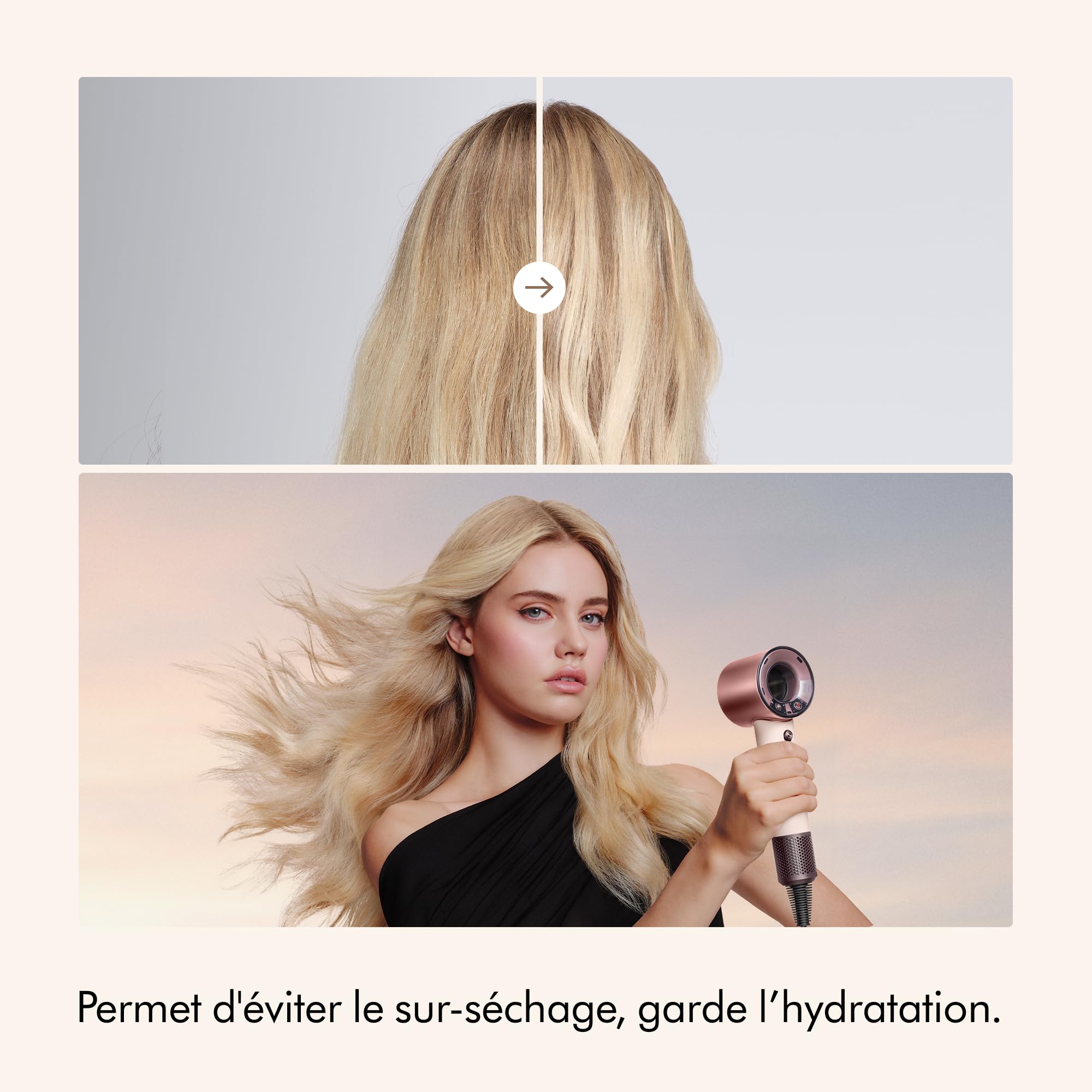 Dyson Supersonic Travel™ Sèche‑cheveux – Compact & Léger, Séchage Rapide, 1220W, Tension Universelle, Contrôle Intelligent de la Chaleur, Compatible Accessoires Supersonic, Rose Céramique