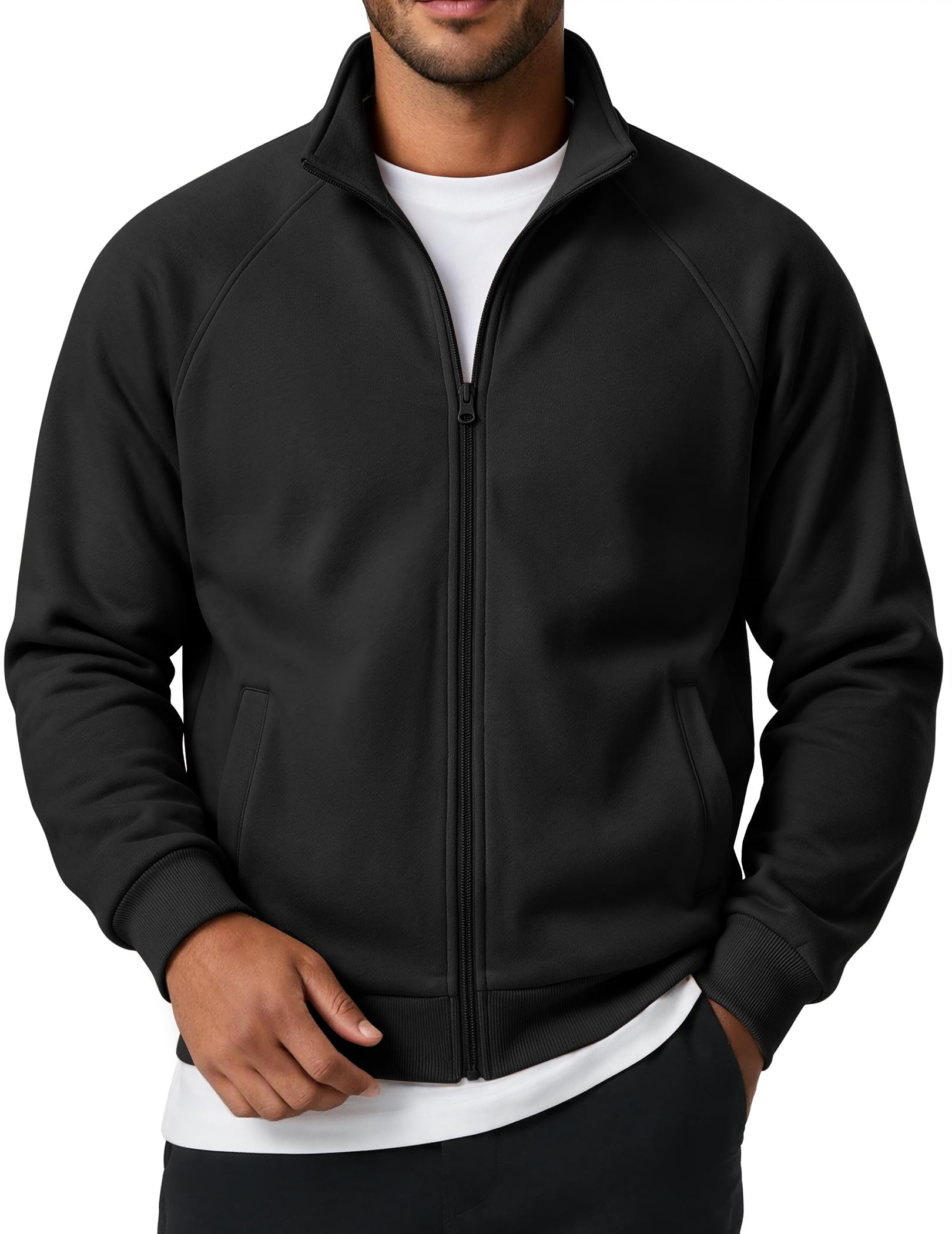 COOFANDY Men's Zip Up Fleece Lined Sweatshirts Lightweight Sweater Jackets | Long Sleeve…