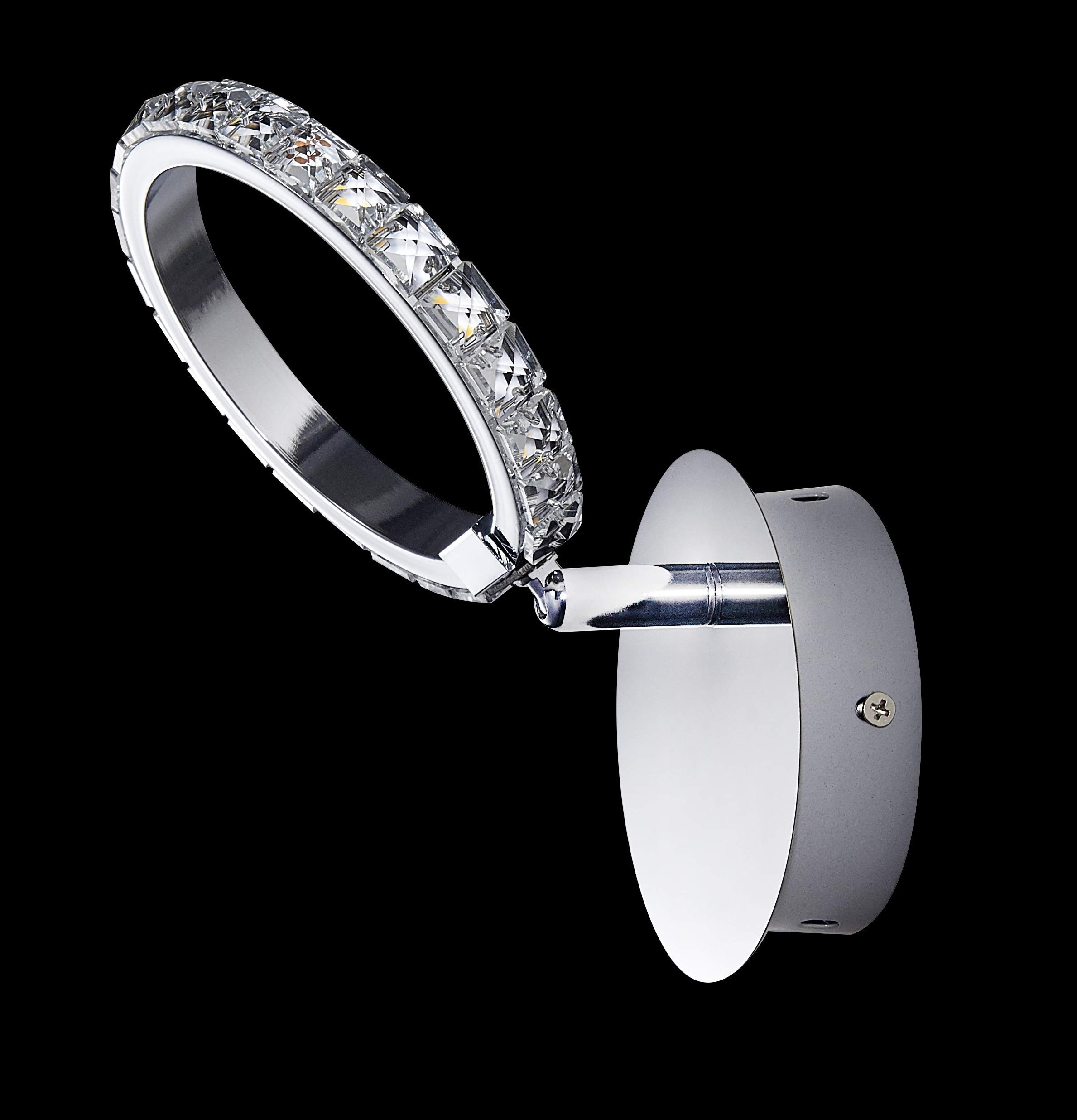 Am-Light Elegant Spot Multiple Way Ceiling/Wall Light with Encrusted K9 Crystal, with Chrome Finish, Integrated LED Light, Lighting for Living Room, Kitchen and Dining Room (One spot)