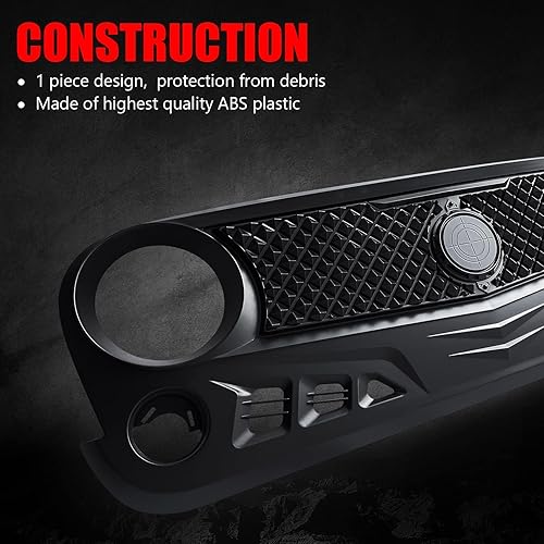 Miniatura 9 de Parrilla delantera con rejilla para Jeep Wrangler JL JLU 2018, 2019, 2020, 2021, 2022 y Jeep Gladiator JT (negro mate)