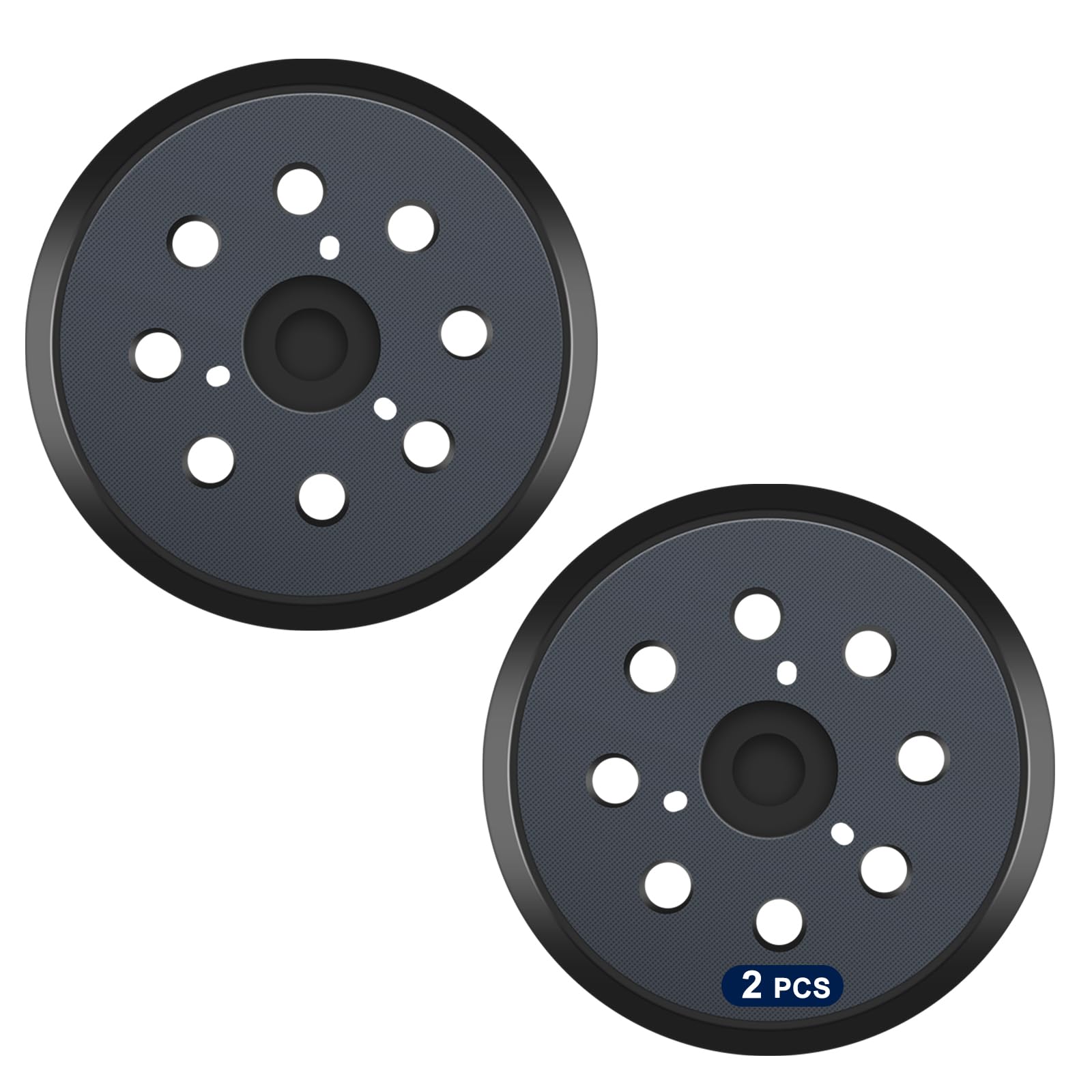 Poweka 743081-8 Backing pad for Compatible with Makita Random Orbit Sander 5-inch Dia 8 Hole Round Backing Pad Hook and Loop Replacement Part (2 pc)