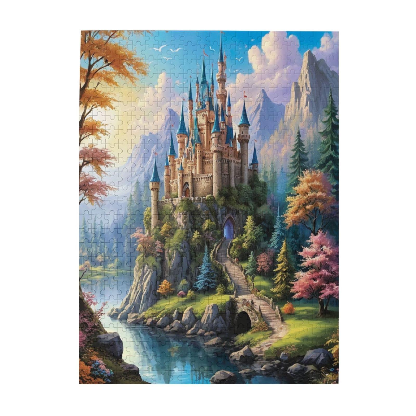 500 Piece Jigsaw Puzzle Fantasy Castle Brain Teaser for Adults Educational Developmental & Games Building Kit Activities to Encourage Creative Play