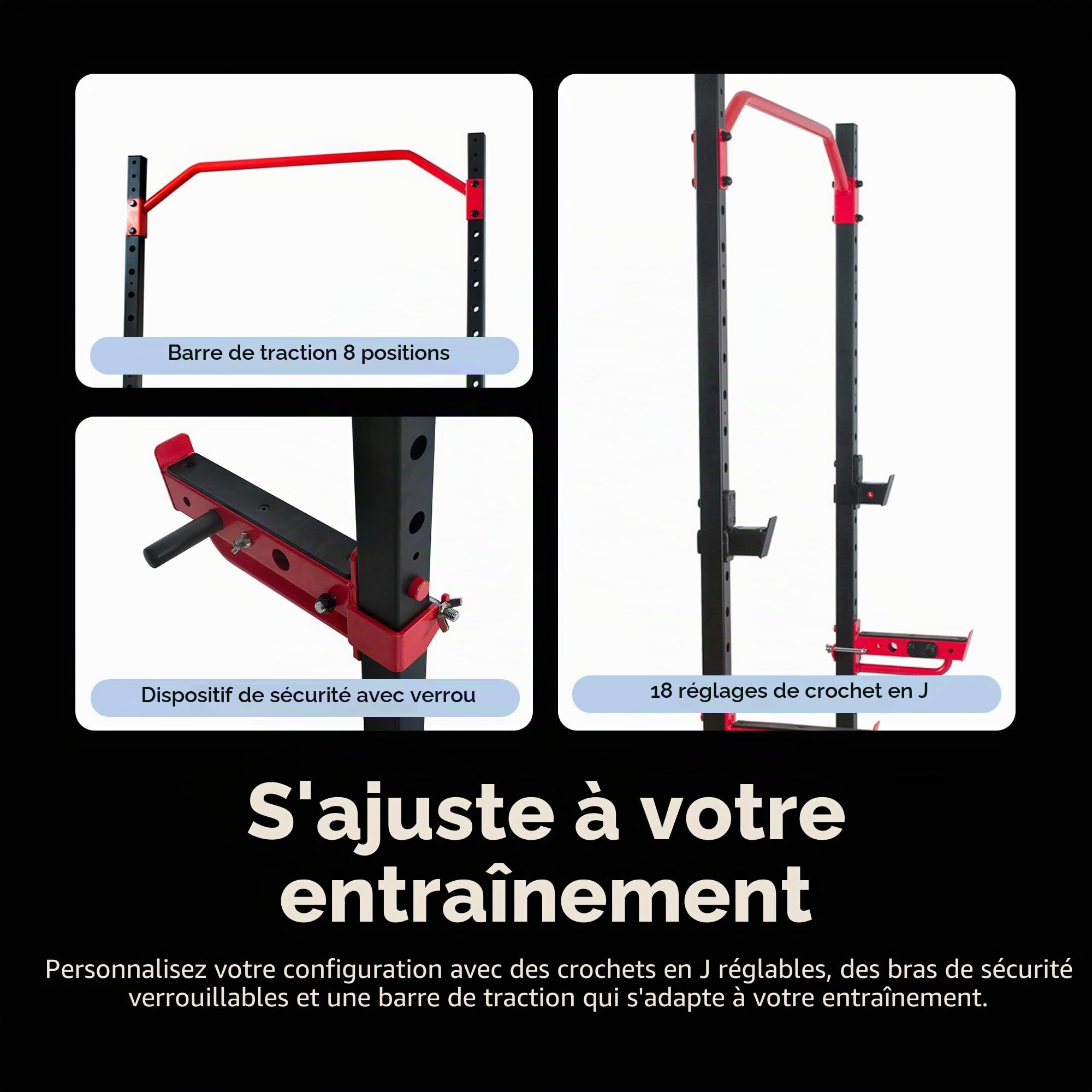 Sunny Health & Fitness Banc de presse vertical multifonctionnel réglable pour squat, presse d'épaule, développé couché incliné, rangées d'haltères, boucles de biceps, soulevés de terre