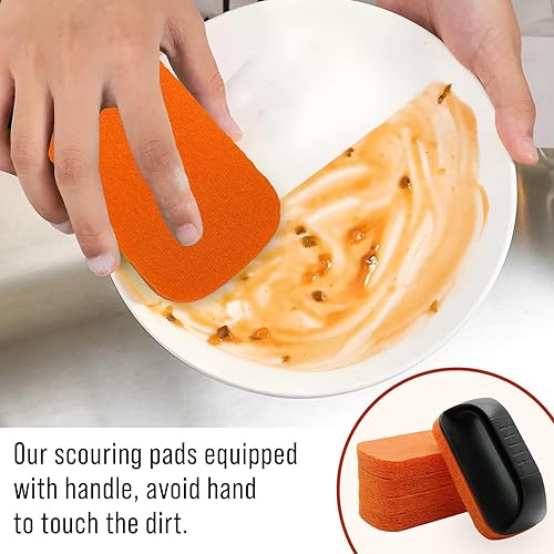 Miniatura 9 de Kit de limpieza de parrilla de 6 piezas para Blackstone, kit de limpieza de parrilla plana antiarañazos para cocina, 5 almohadillas de limpieza y 1