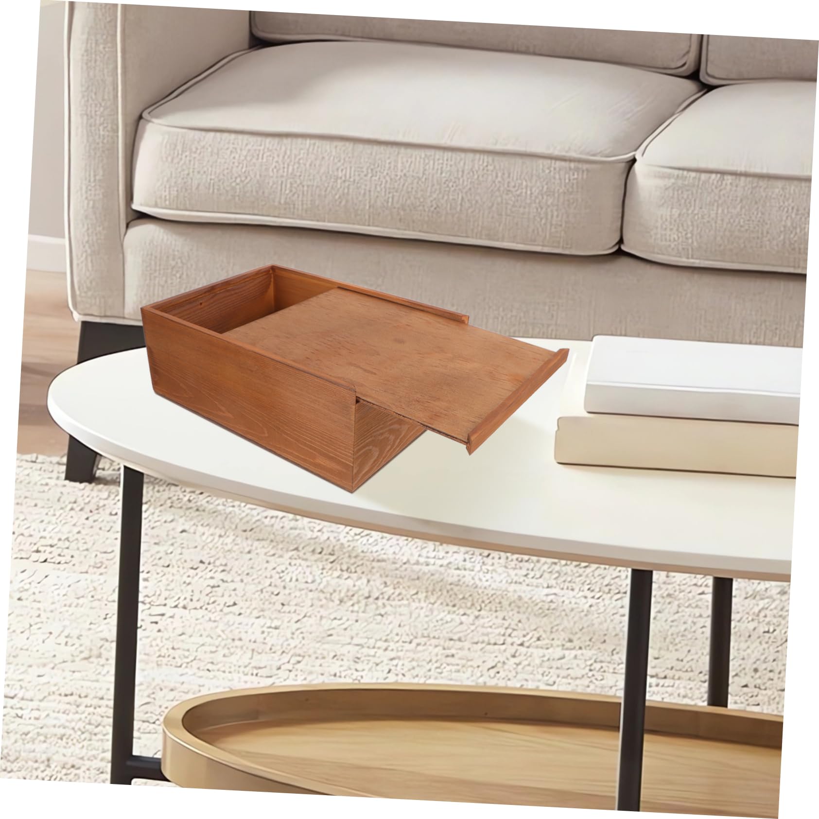 Hemobllo Retro Aufbewahrungsbox mit Auszug, Rechteckig 1 Stück | Vintage Stil, für Kleine Gegenstände und Werkzeuge, Dekorativ für Zuhause und Verpackung