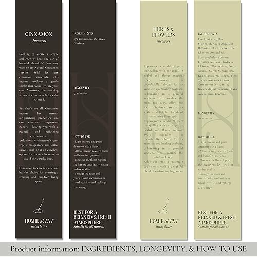 Miniatura 4 de Juego de 2 paquetes con 80 varillas de incienso naturales no tóxicas, sin químicos, varillas de incienso orgánicas no tóxicas, varillas de incienso