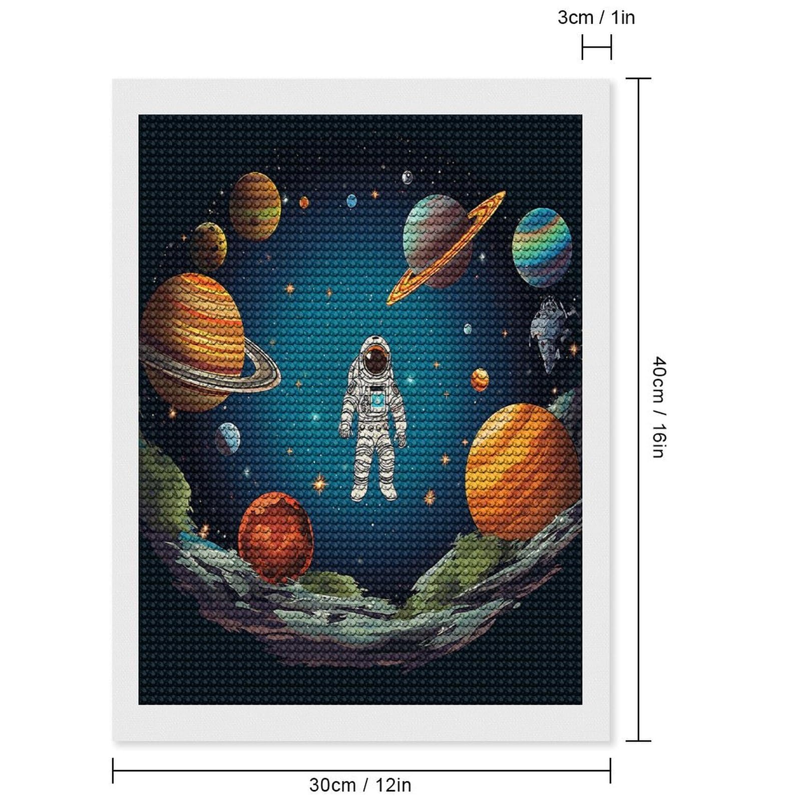 Diamond Painting 5D Planète Astronaute 35x45 Cm – Kit Complet DIY Strass Brillants