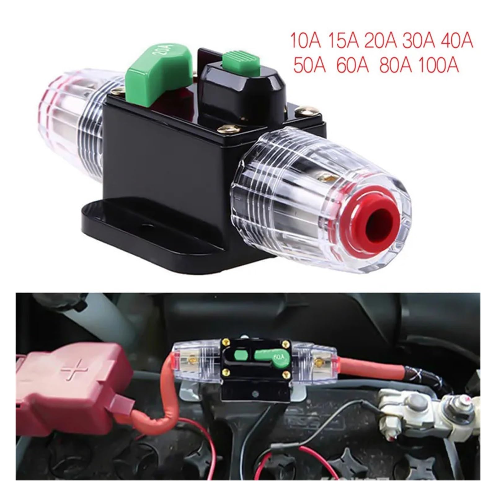 NURII 10–150 A AMP Auto Auto LKW Audio Solar Inline-Leistungsschalter Sicherungshalter, Verstärker Refit Sicherungsadapter (Size : 20A)