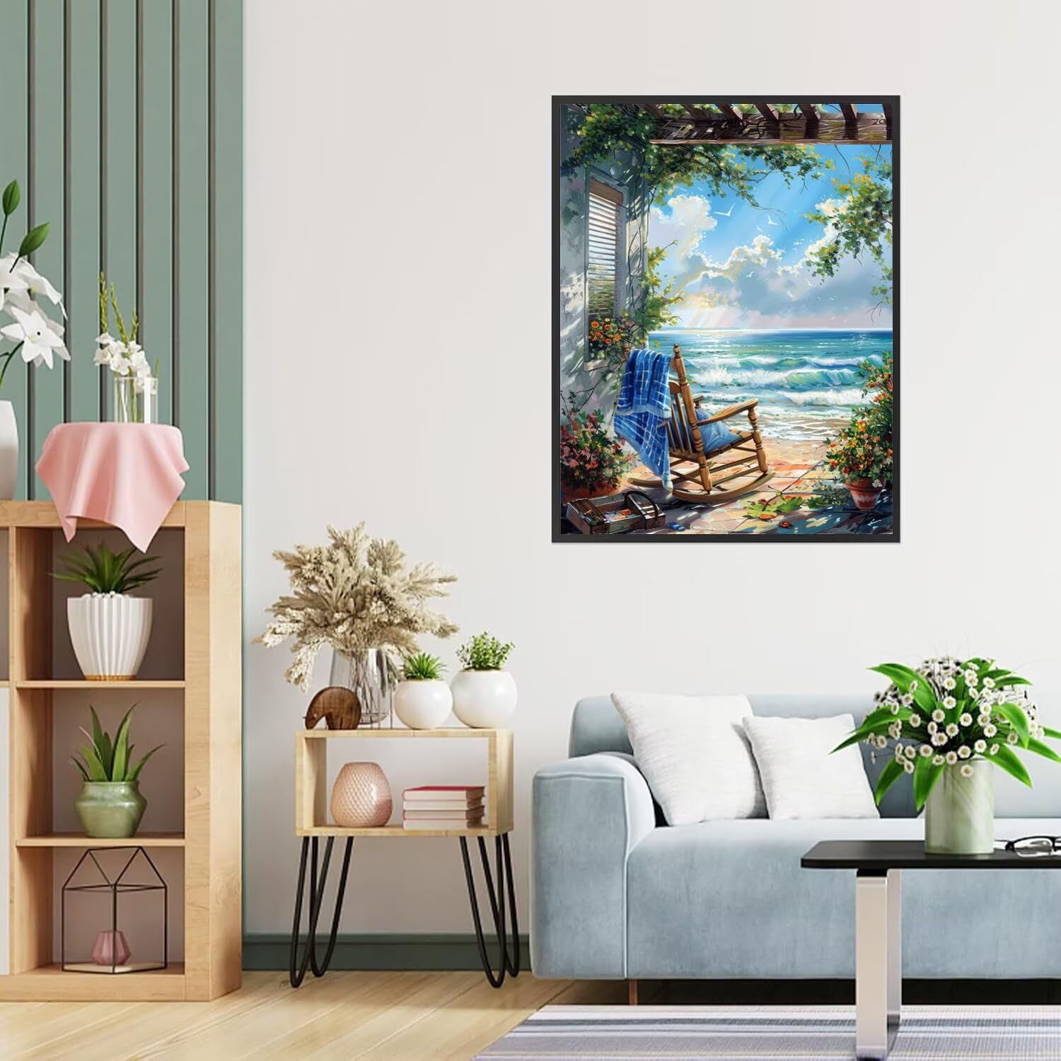 Dipingere con i Numeri Adulti sedie a sdraio, mare Dipingere con i Numeri Bambini DIY Kit, Set Premium con Pennelli, Decorazione Casa & Creativo Regalo, Attività di Tempo libero 70x95cm z-410