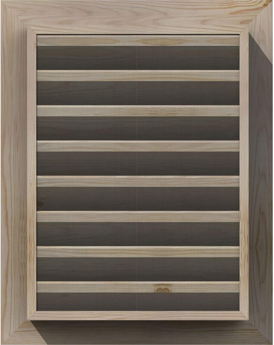 Ekena Millwork GVWVE30X1600SFUPI Vertical Gable Vent, 30"W x 16"H (35"W x 21"H Frame Size), Unfinished