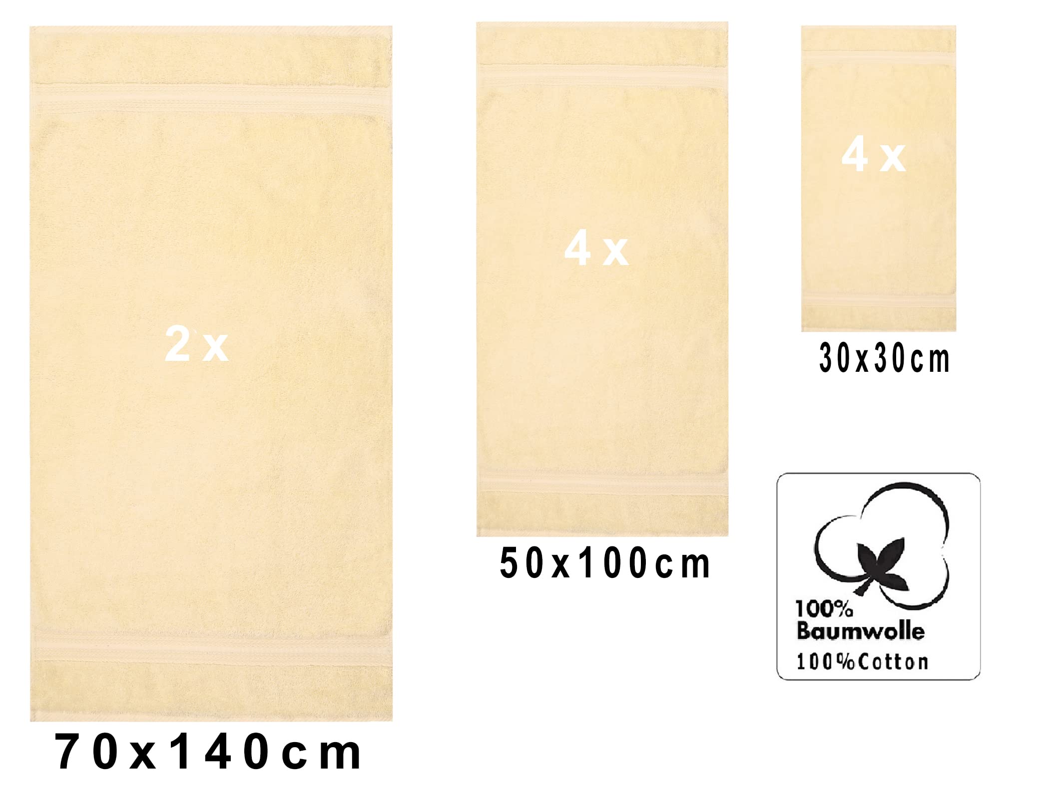 Betz 10-częściowy zestaw ręczników Gold jakość 600 g/m² 100% bawełna 2 ręczniki kąpielowe 4 ręczniki do rąk 4 ręczniki do rąk kolor beżowy