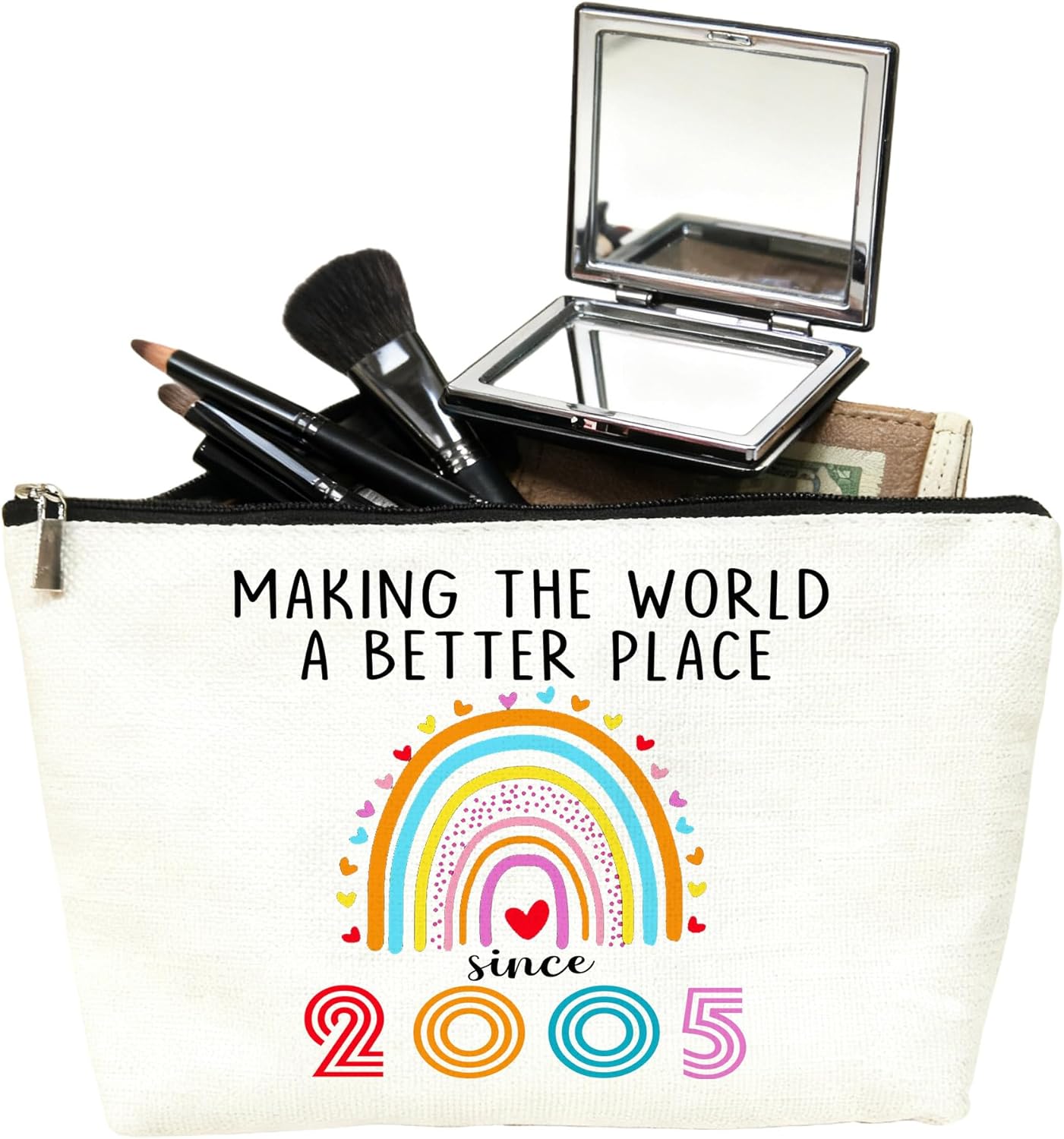 21st Birthday Gifts for Her Cosmetic Bags, 2005 Happy 21st Birthday Decorations for Women Her Makeup Bag, 21 Year Old Birthday Gifts Ideas for Daughter, Sister, Female, Teenage Girls (2005) - Image 5