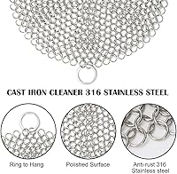Vista 3 de Limpiador de hierro fundido, limpiador de hierro fundido de acero inoxidable 315L depurador de malla para sartén de hierro fundido