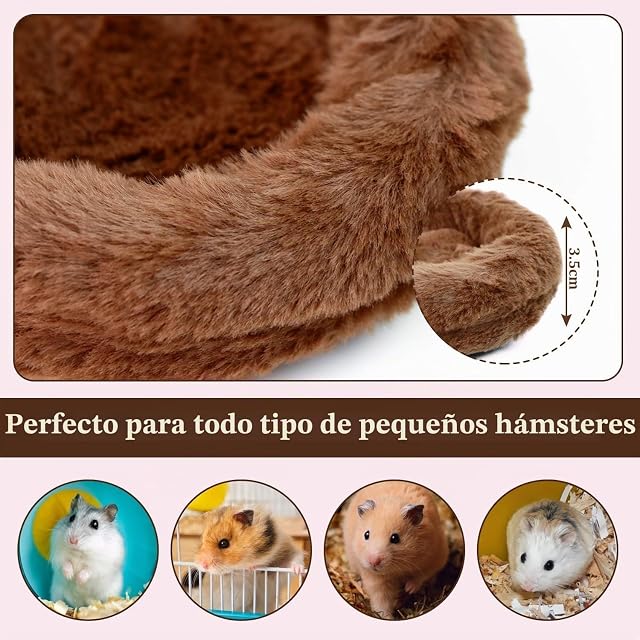 Foto 5 de 8 de 2 Guinea Pig Cama de Conejo, Lindo Redondo Piggy Crash Mat, Suave y Sedoso Nido de Mascotas