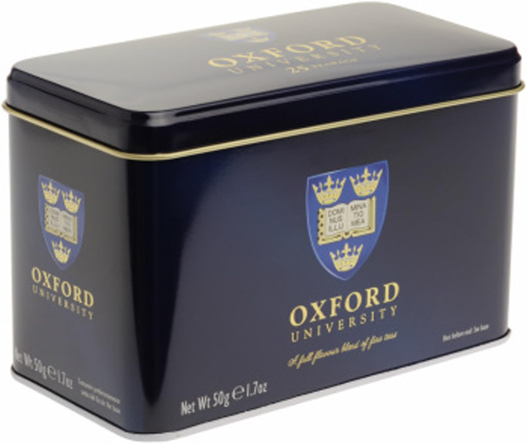 English Tea, University of Oxford Tea Tin - 25 English Breakfast Teabags in a Classic Authentic Oxford Blue Tin