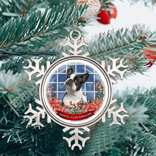 Miniatura 6 de Christmas Ornaments Pets Name Dog Metal Ornament Home Office Xmas Snowflake Animal Lover Hanging Pendant Decor Crafts for Christmas Tree Decoration