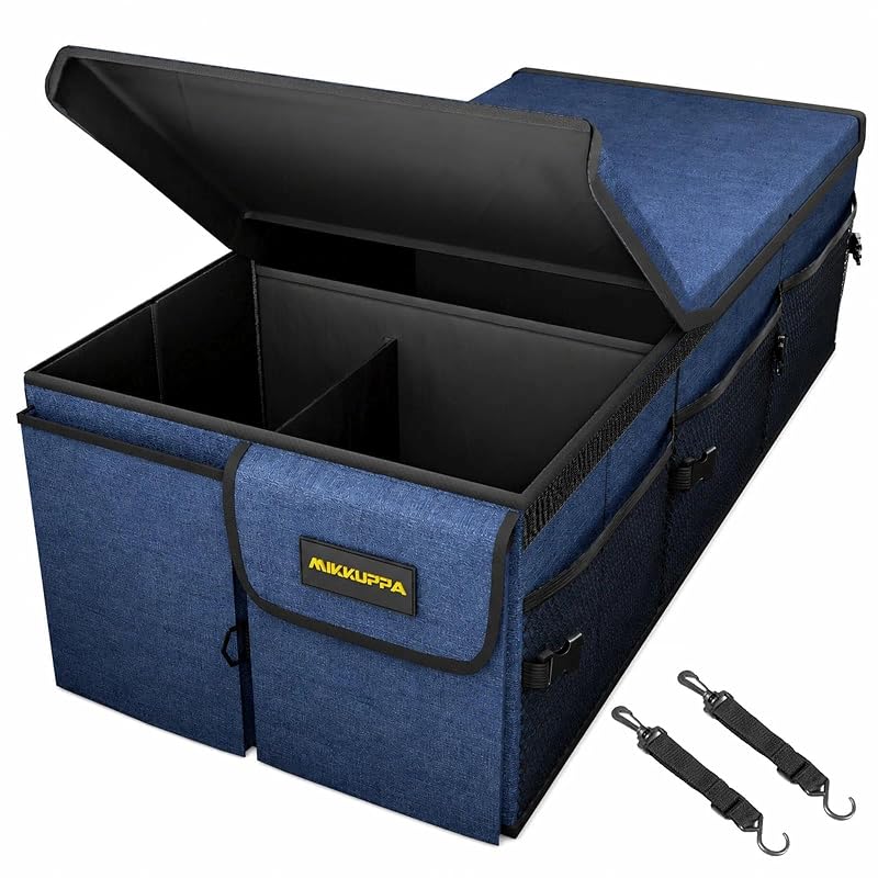 Organizador de Porta-Malas MIKKUPPA com Tampa, Dobrável, Azul, 95 L, XX-Grande