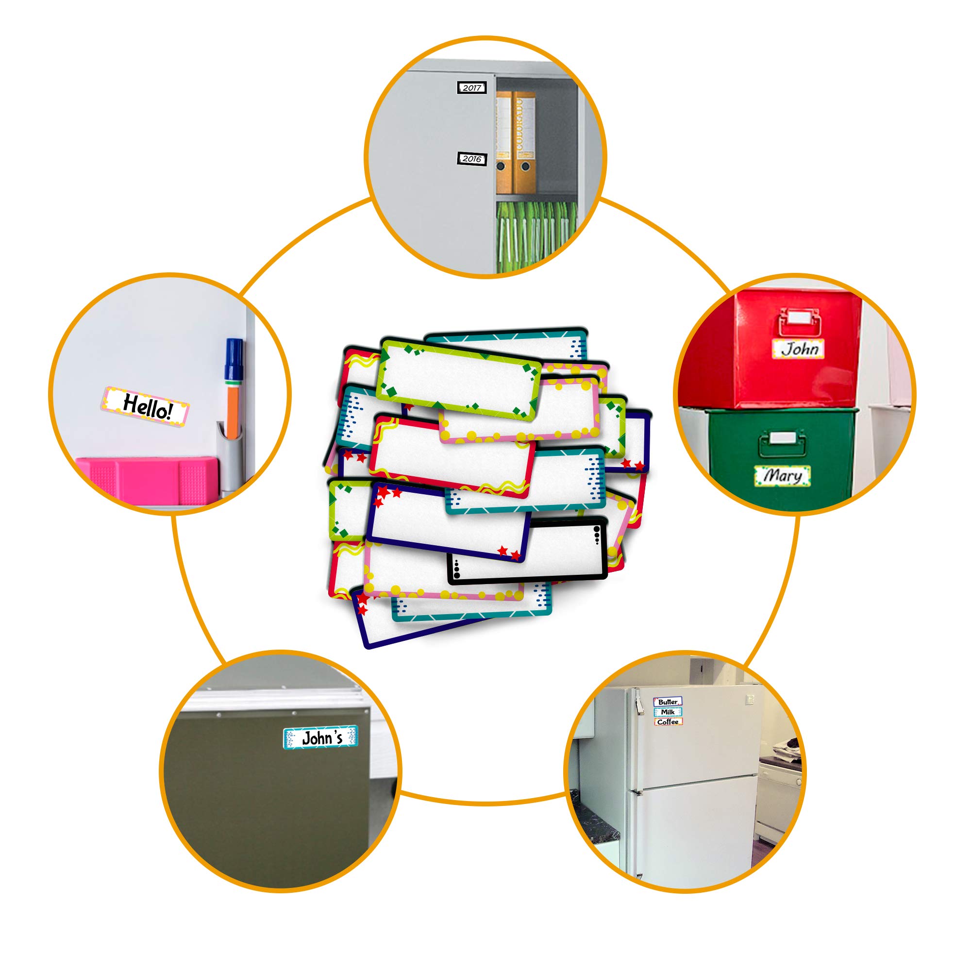 Dry Erase Labels and Stickers Blank Write on Peel