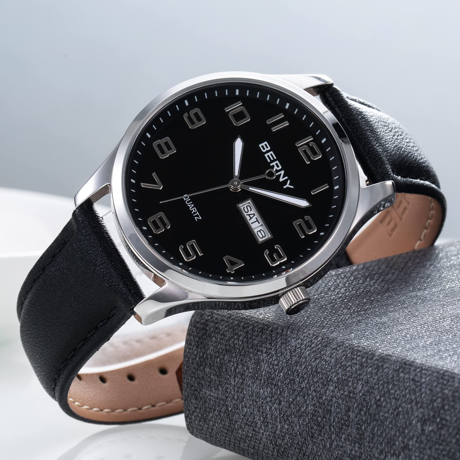 BERNY Herren-Armbanduhr Aus Edelstahl Legere Quarz-Armbanduhr