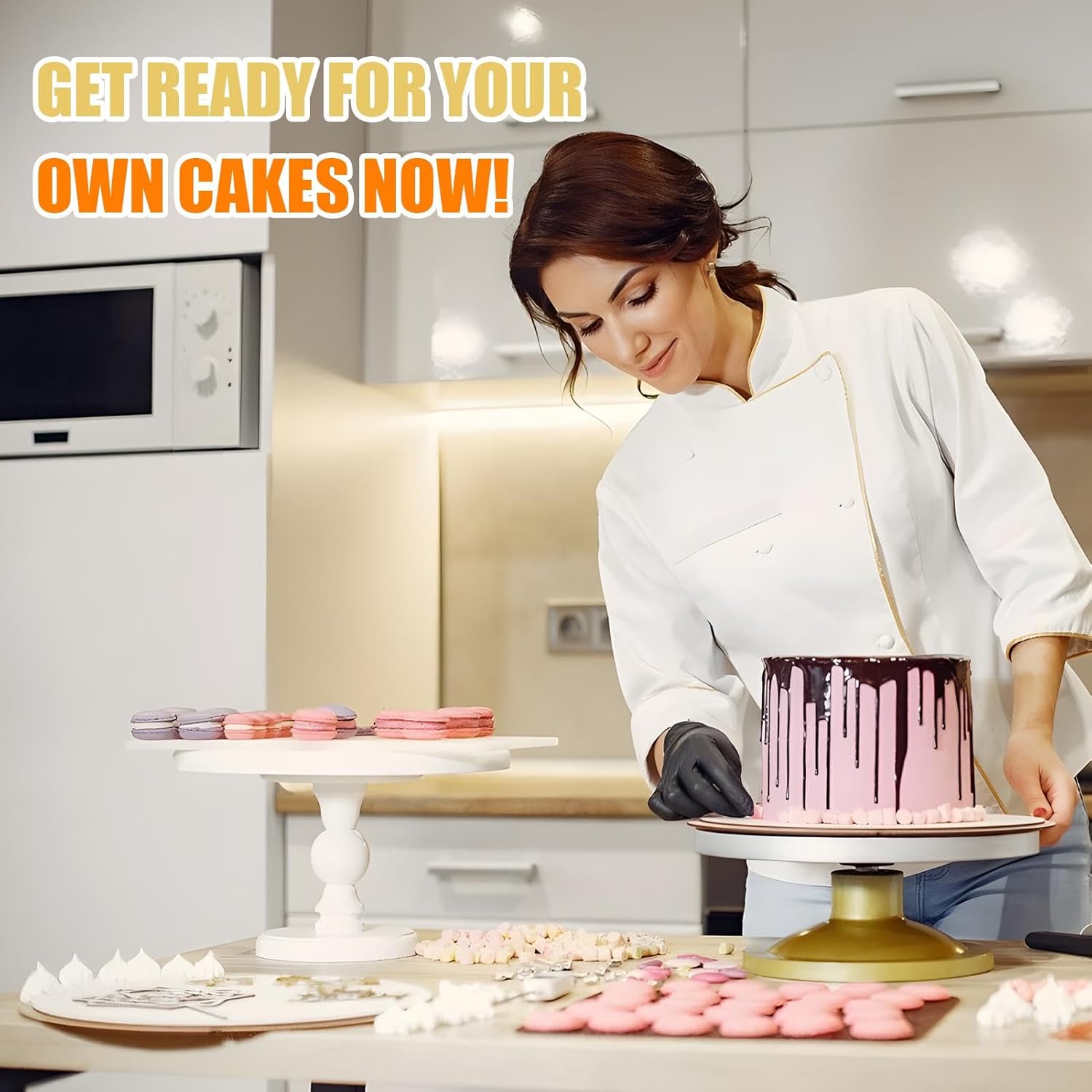 Cake Decorating Machine | Electric Cream Butter Coating Machine | Surfaces Scraper Semi-Automatic Decorating Tools for Food Stores, Dessert Shops