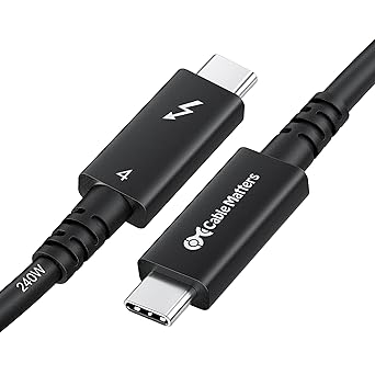 Cable Matters [Intel Certified] 40Gbps Active Thunderbolt 4 Cable 6.6 ft with 240W Charging and 8K Video, Black - Fully Compatible with USB C/USB-C, USB4, and Thunderbolt 3
