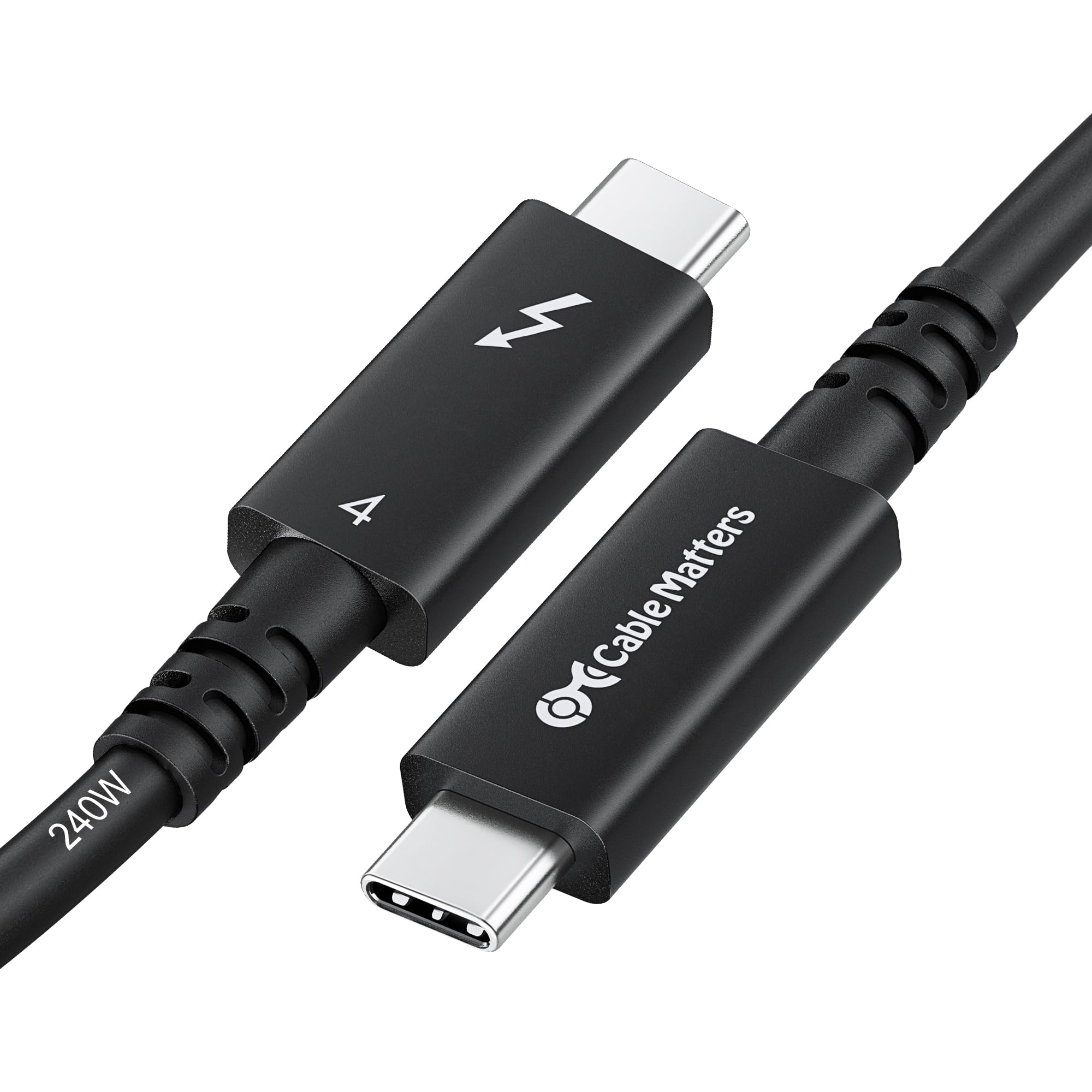 Cable Matters Cable Thunderbolt 4 activo de 40 Gbps [certificado por Intel] 2 m con carga de 240 W y vídeo 8K - Totalmente compatible con USB C/USB-C, USB 4 / USB4 y Thunderbolt 3