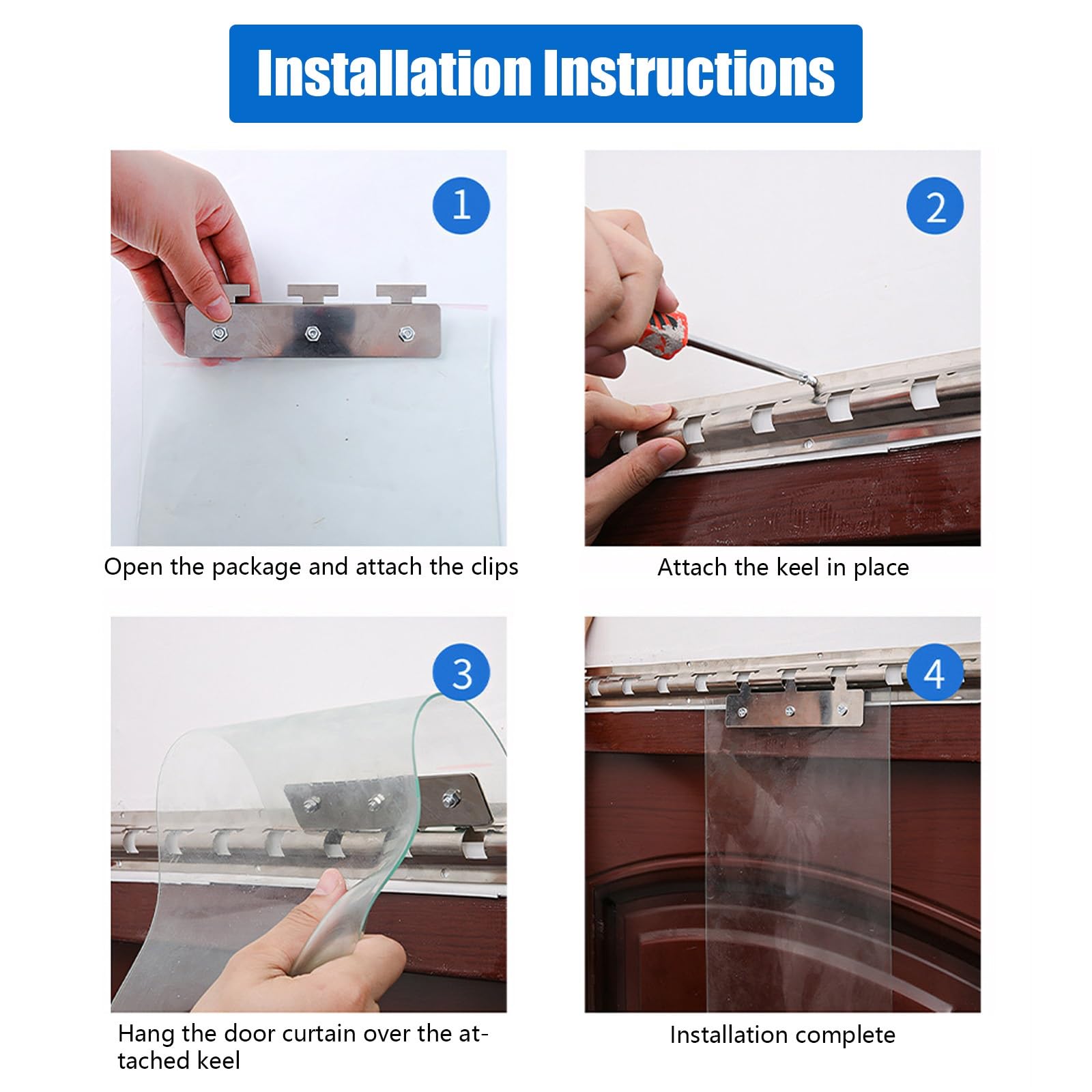 Rideau à Lanières PVC Rideau industriel à lanières Épaisseur 2,5 mm Isolant Rideau de Porte lanieres Facile à installer Convient à la maison, au supermarché, au garage et à l'entrepôt(15x280cm