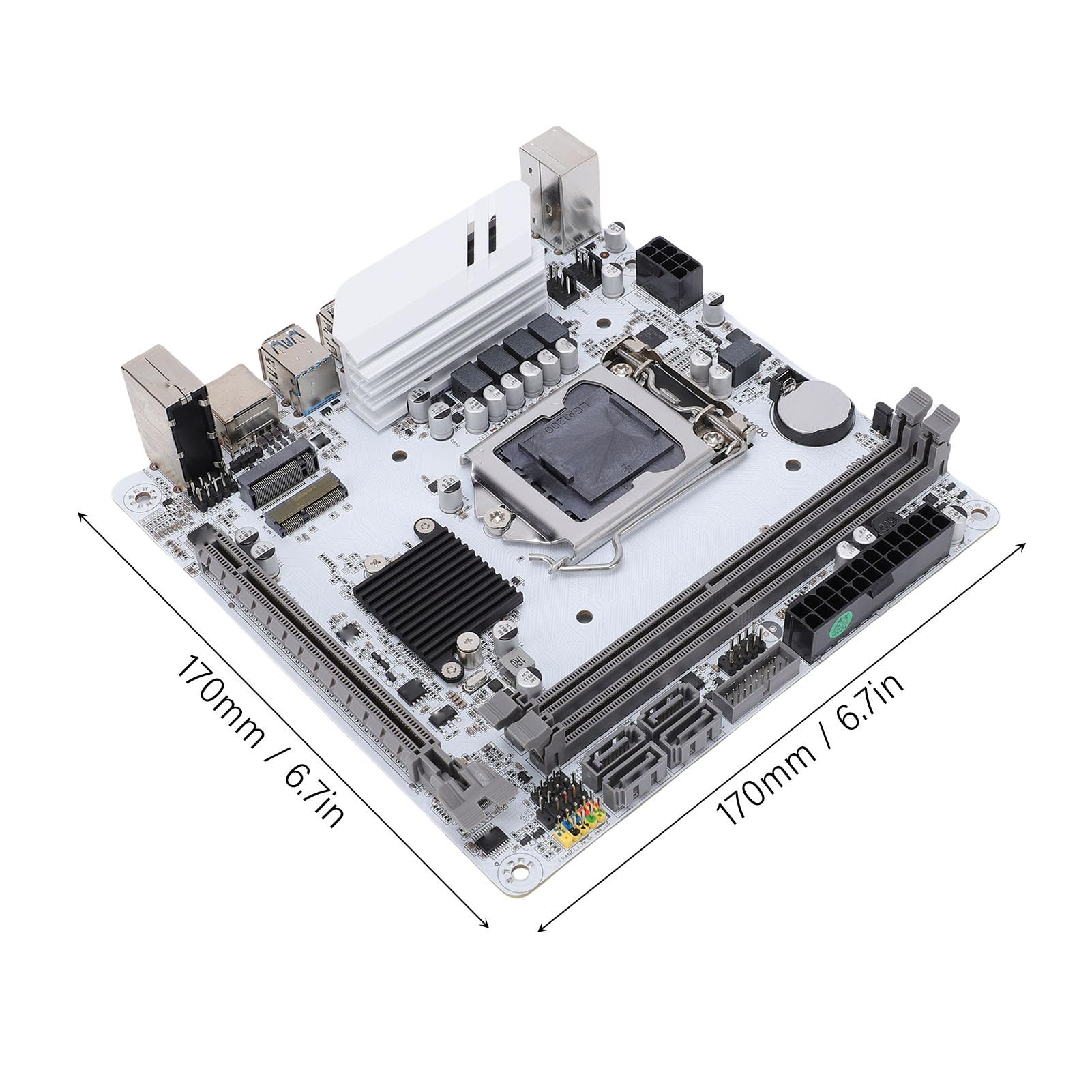 Placa Base para Computadora, Placa Base H510 ITX Soporte LGA 1200 Placa de Escritorio Mini ITX DDR4 de Doble Canal de 64 GB con Ranura M.2 NVMe y PCIe 3.0 X16