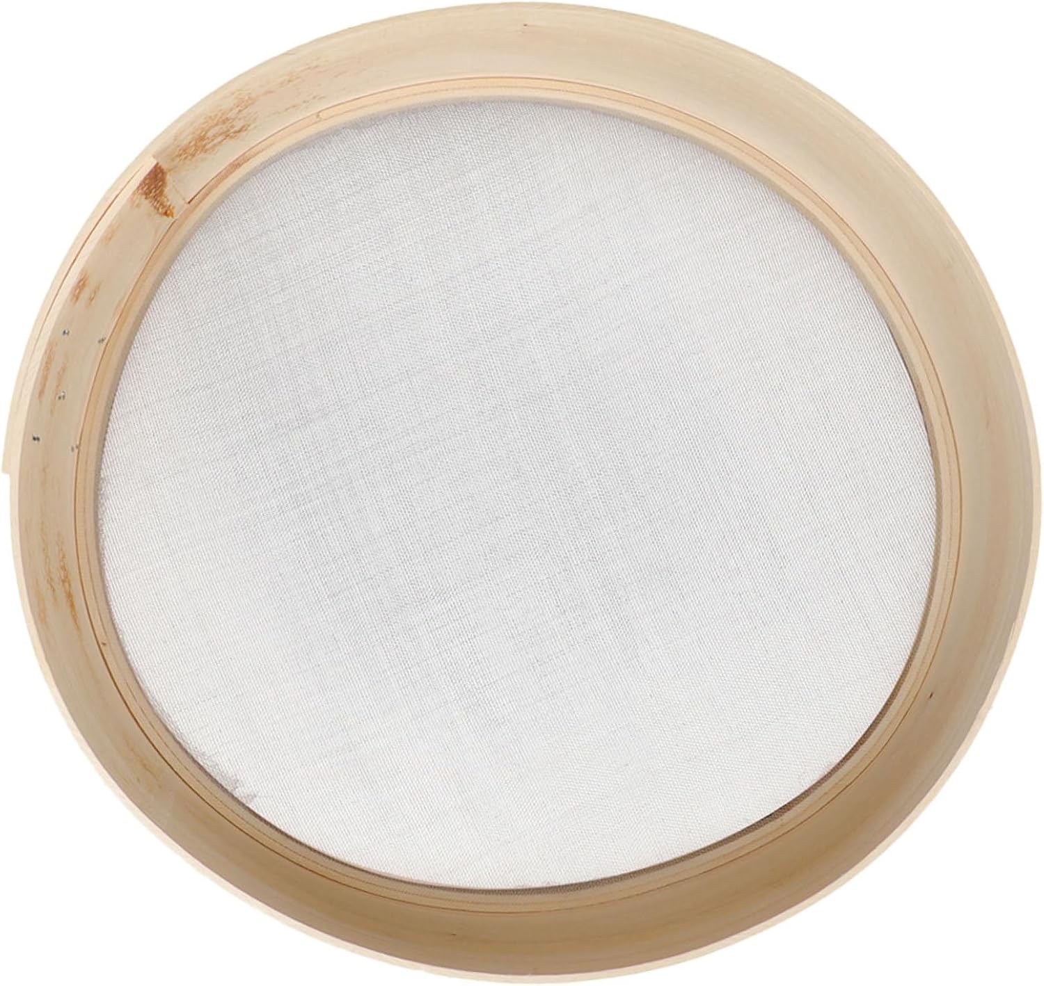 SEWACC Wooden Flour Sifter 30cm Fine Mesh Sifting Tool Household Baking Strainer for Flour and Soybean Milk Filtering