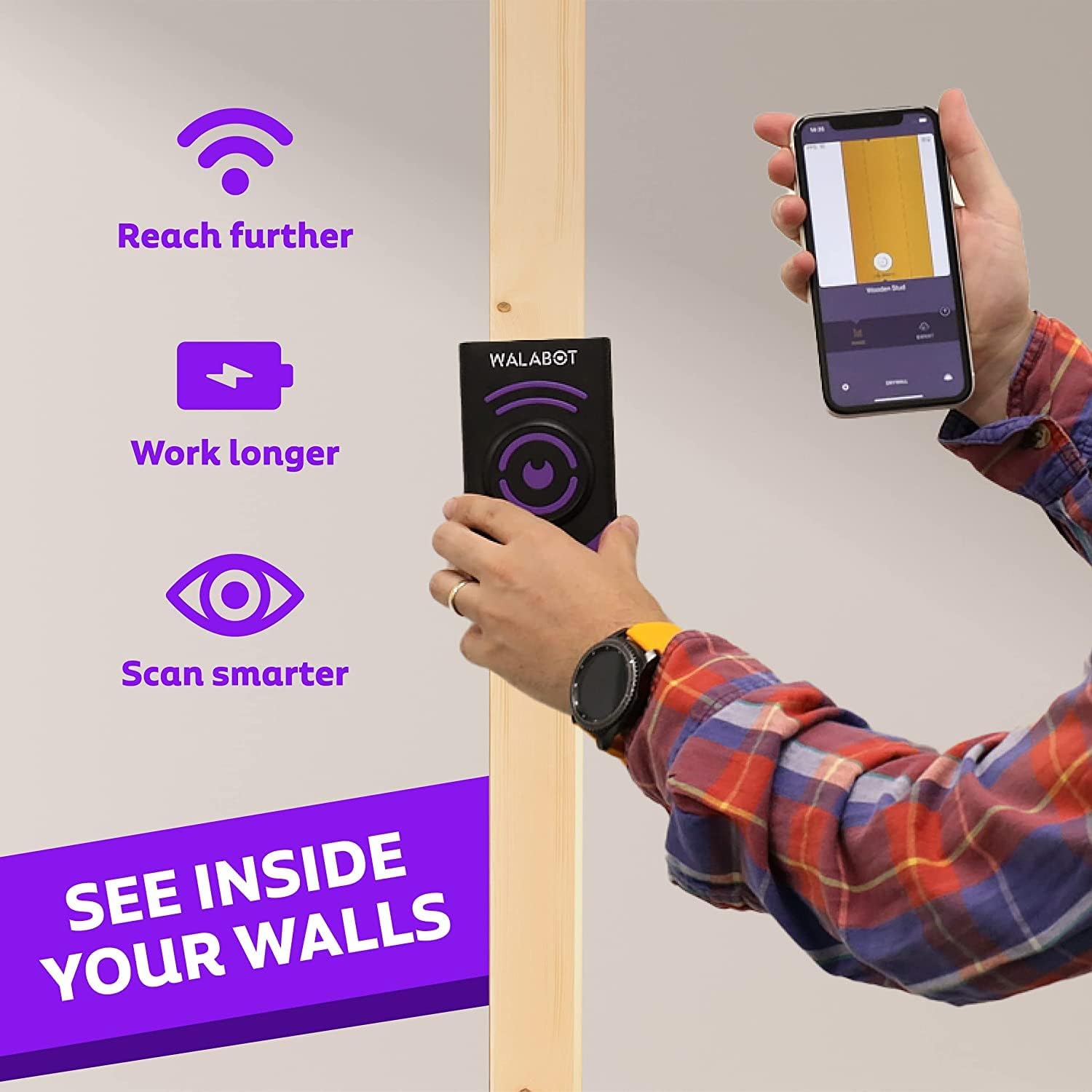 Walabot DIY 2 Deluxe Bundle - Advanced Wall Scanner/Stud Finder - for Android & iOS Smartphones