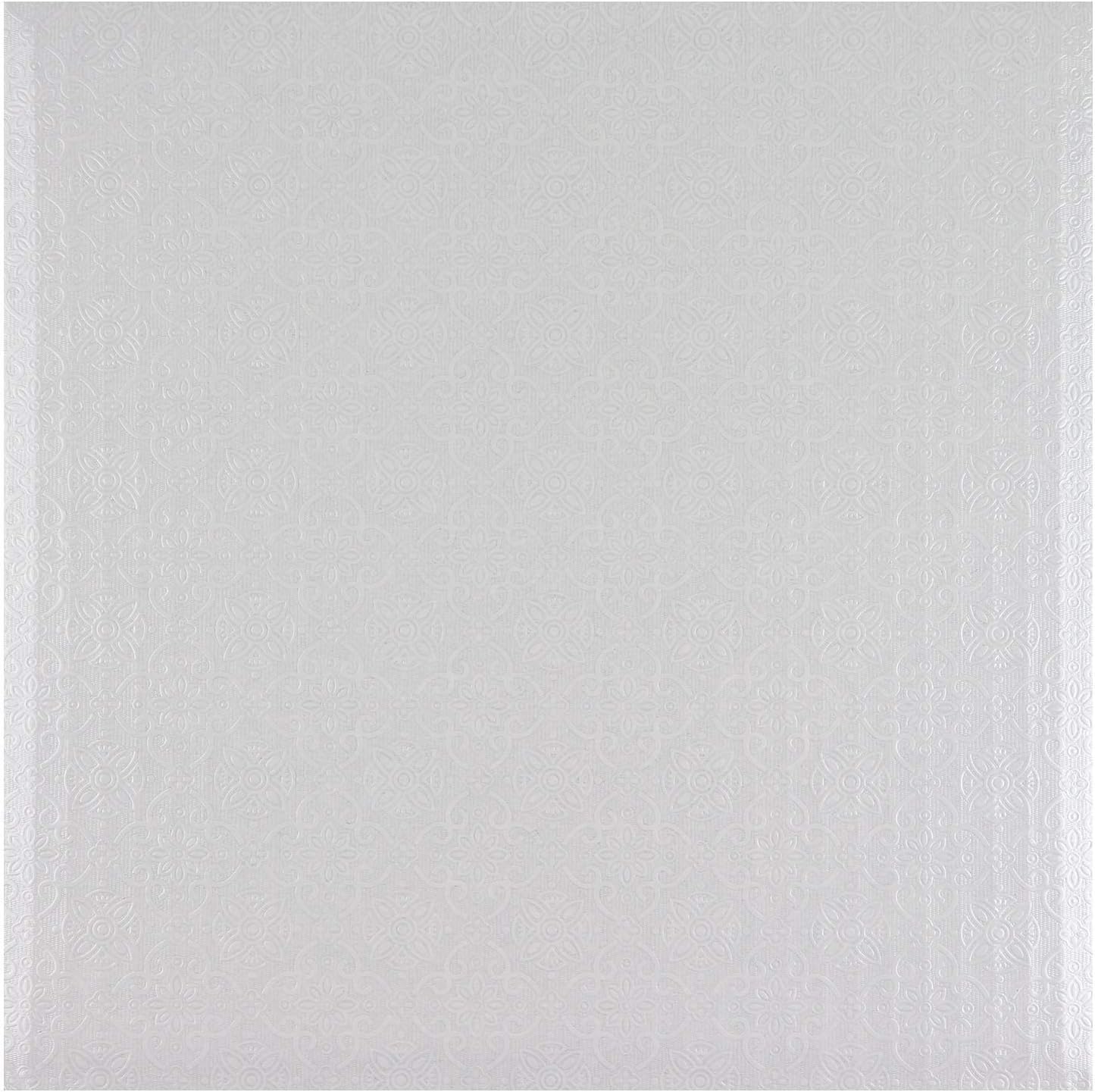 O'Creme White Wraparound Square Cake Pastry Drum Board 1/4 Inch Thick, 16 Inch x 16 Inch - Pack of 10