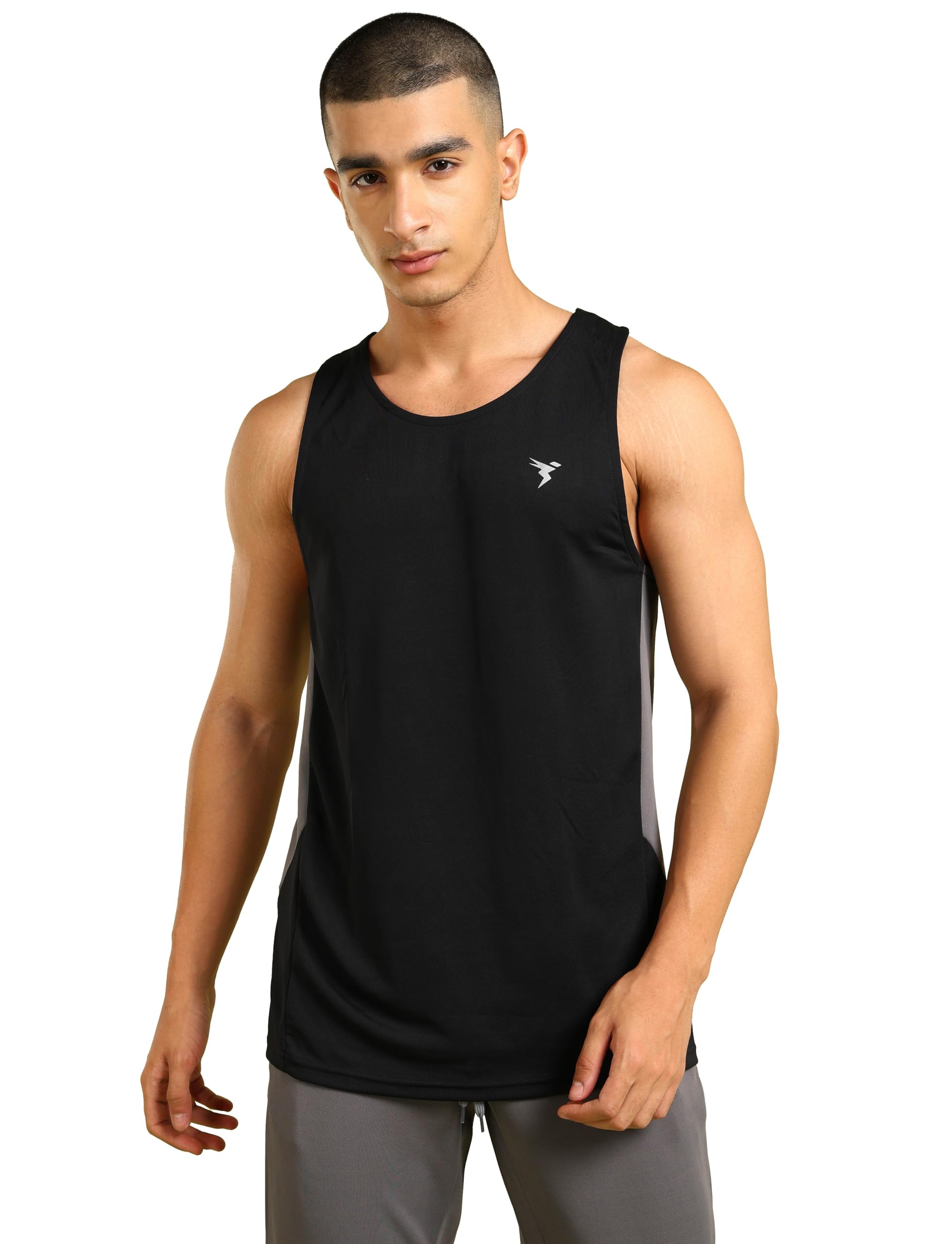 TECHNOSPORT Men's Colorblock Slim Fit Sleeveless T-Shirt for Gym, Workout and Regular Use with Quick Dry and Anti-Microbial-image-47