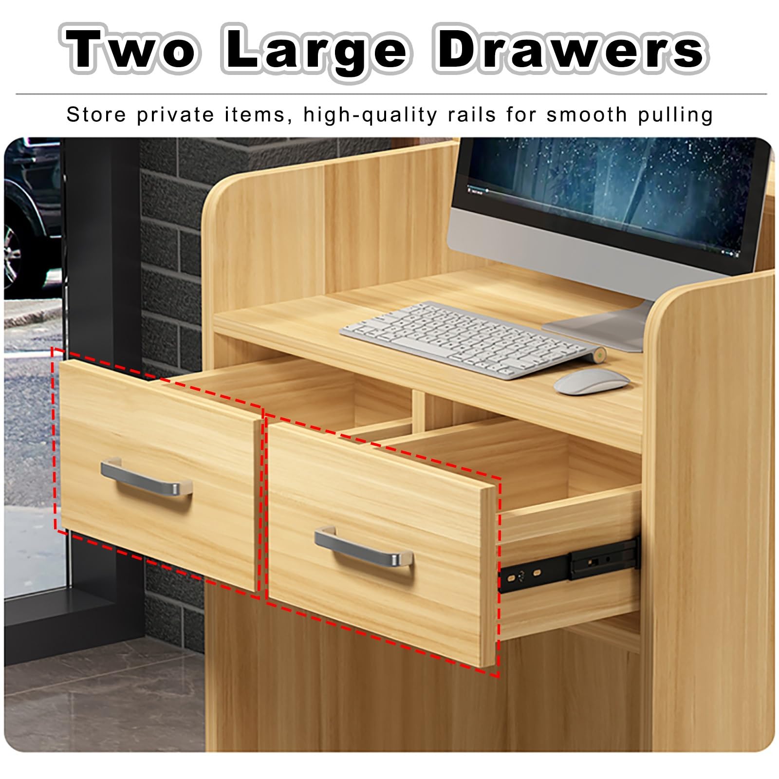Reception File Drawer Office Furniture Reception Desk Reception And Office Counter, Lockable ...