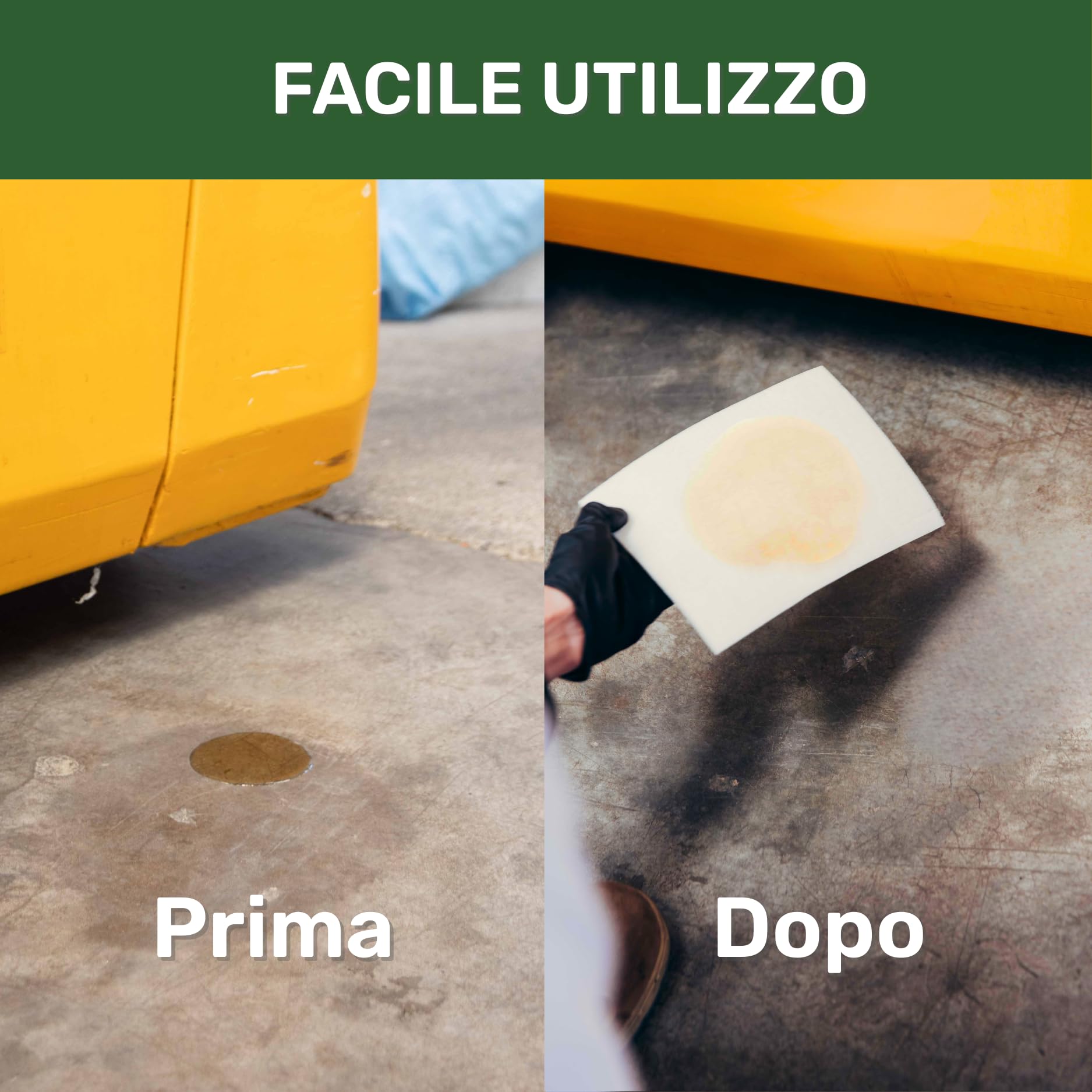 Spill Kit Small, con Spugne Oleoassorbenti e Idrorepellenti Riutilizzabili, Kit Completo per Sversamenti Olio e Liquidi Industriali, Capacità 350L