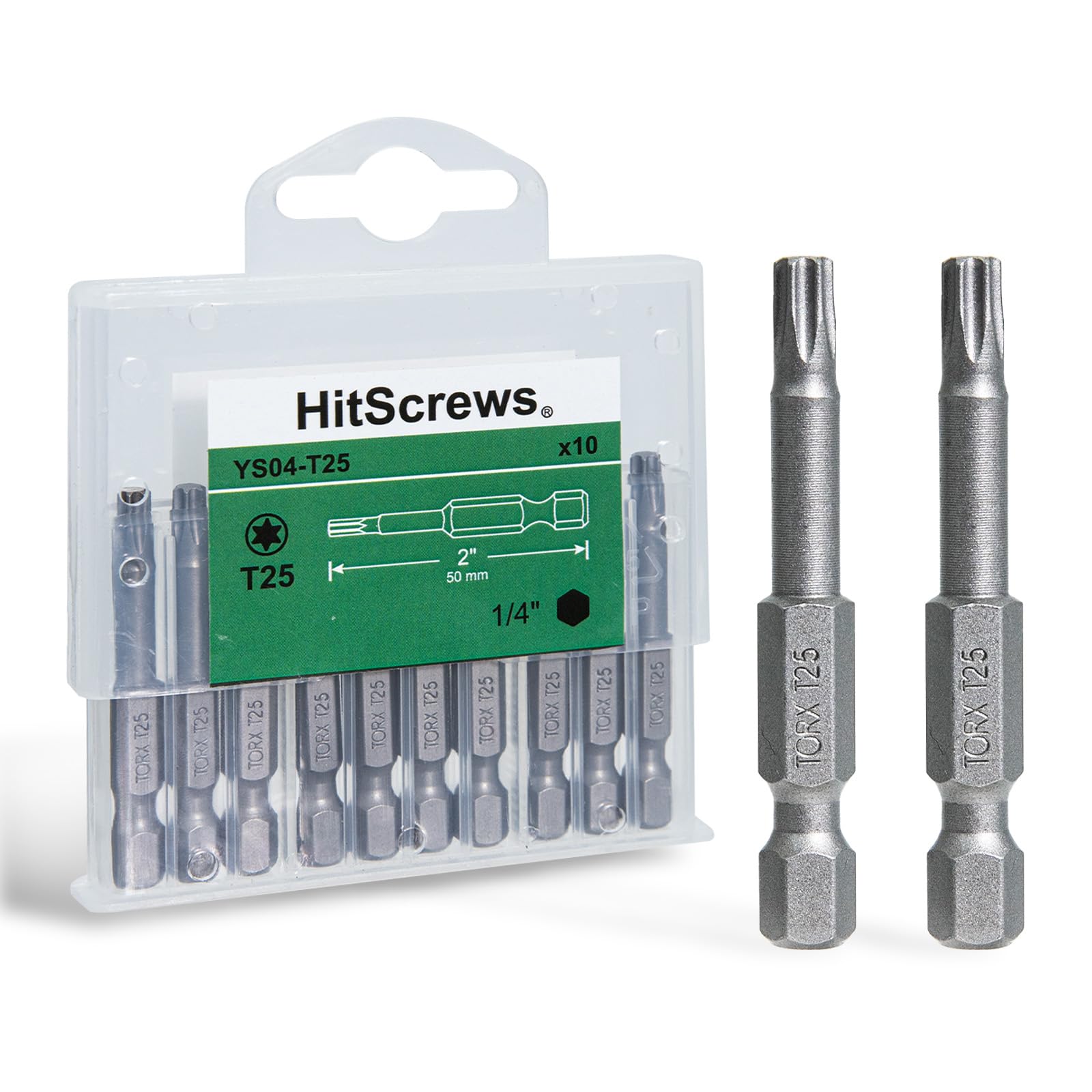 T25 Torx Bit 2"/50mm Star Screwdriver Magnetic Impact Driver Bits 10 Pcs