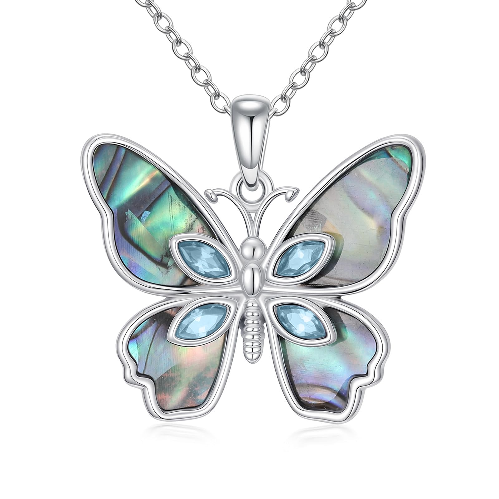 LONAGO Collar de Animales para Mujer Plata de Ley 925 Linda Jirafa Mariposa Caracol Zorro Pato Collar con Colgante