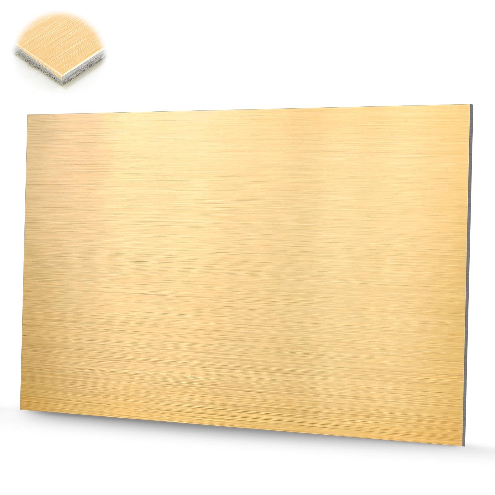 Photo 1 of **WHITE**
Blulu 1 Pcs Aluminum Composite Panel, 1/8" Thick Rectangle Aluminum Plastic Composite Sheet Plate for Industry Crafting Handcraft DIY Projects, Brushed Gold (36"x48")