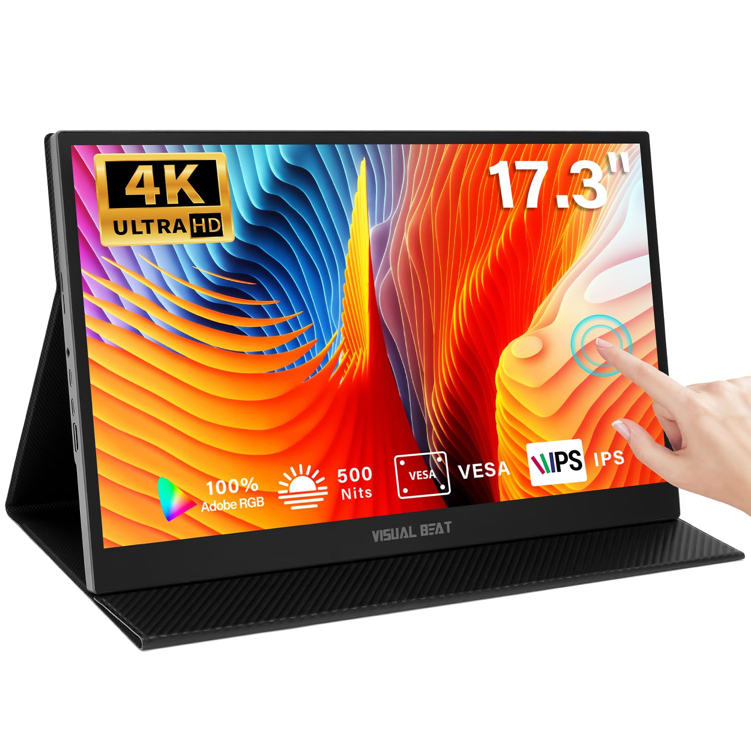 Amazon.com: Visual Beat 17.3'' 4K Portable Touchscreen Monitor