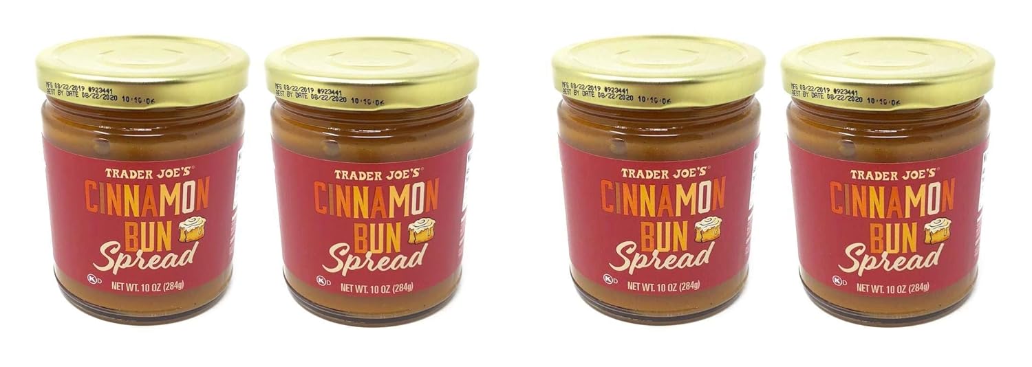 Trader Joes Cinnamon Bun Spread - Pack of 2 Jars - 10 oz Per Jar - Seasonal Item Pack of 2