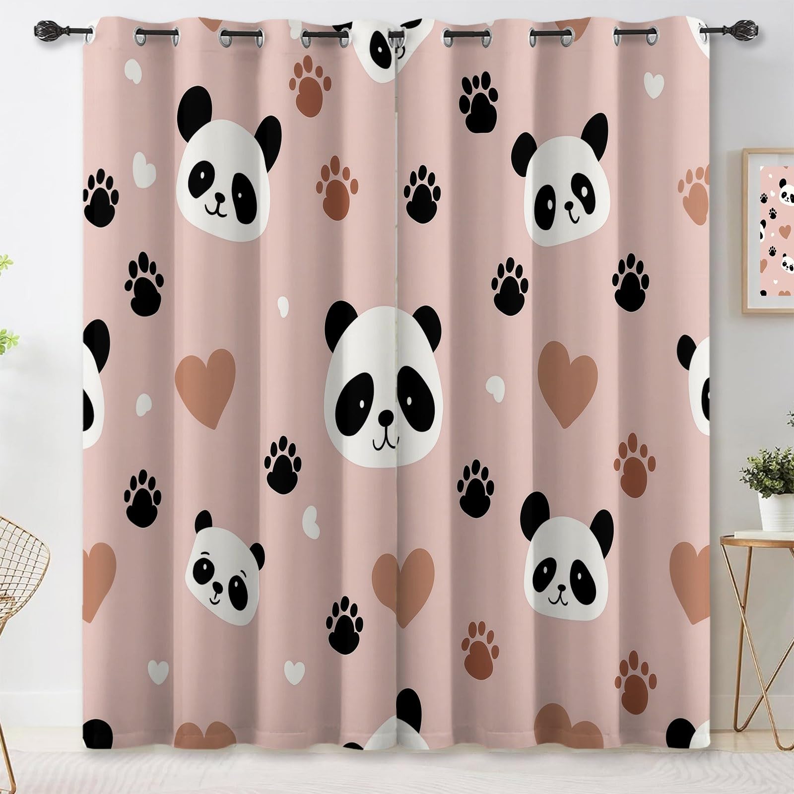 Rideau occultant thermique panda : isolation efficace contre le froid pour chambre enfant