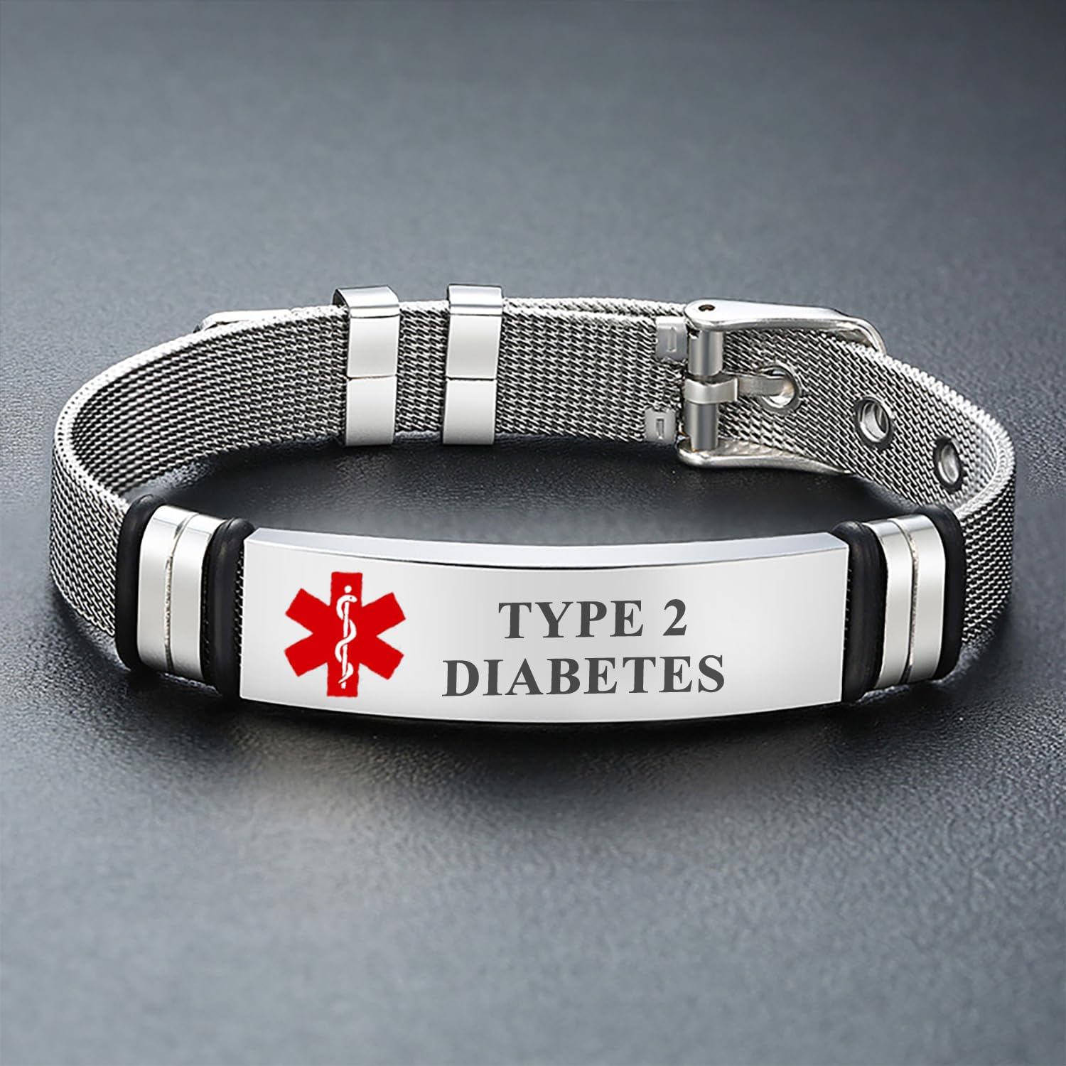 Medical Alert Bracelet for Women Men Medical Emergency Id bracelet Stainless Steel Personalized Adjustable 6.5-8.5 IN - Image 6